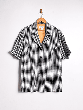 Blusa b&w pata de gallo plus size