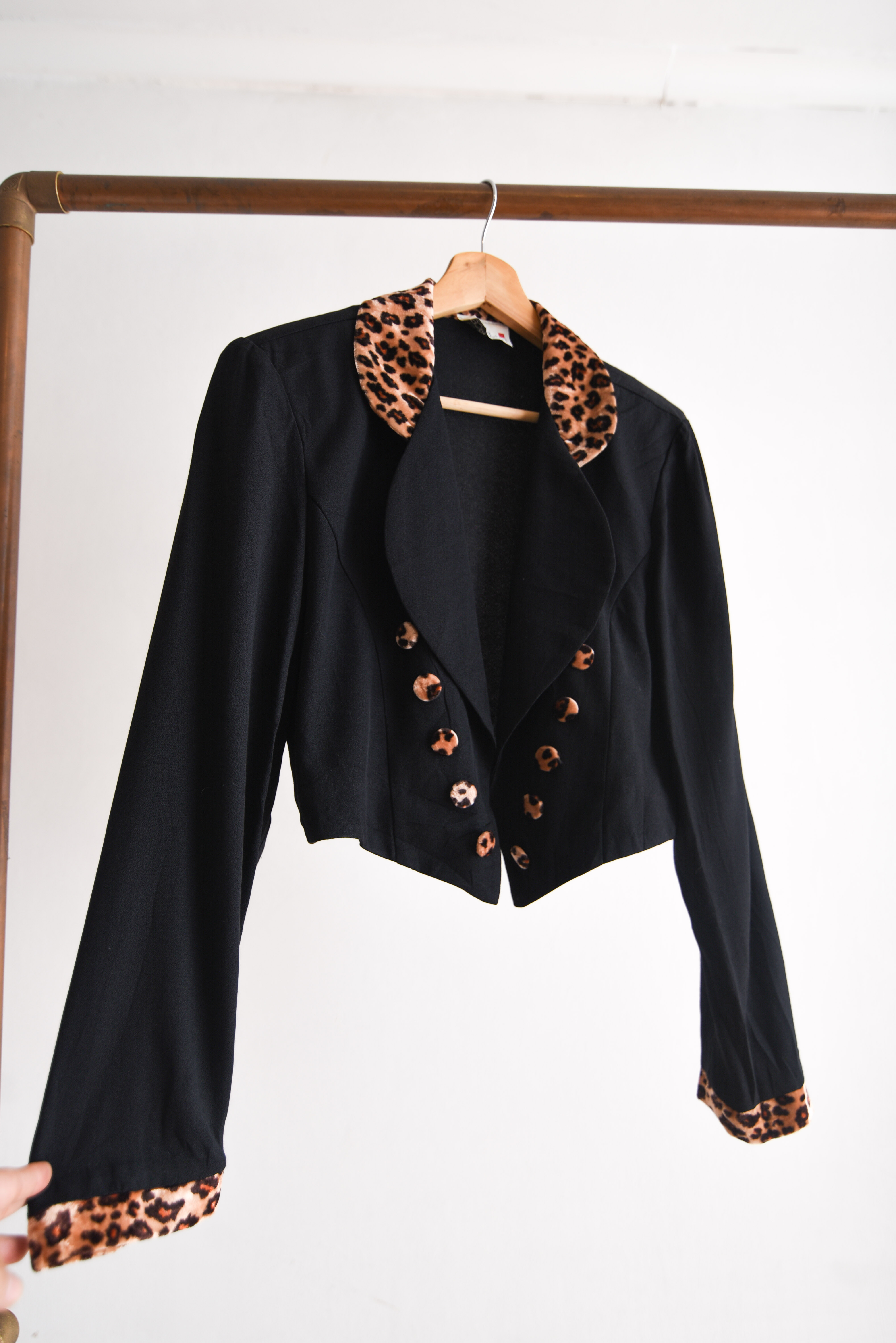 Chaqueta 90s black animal print