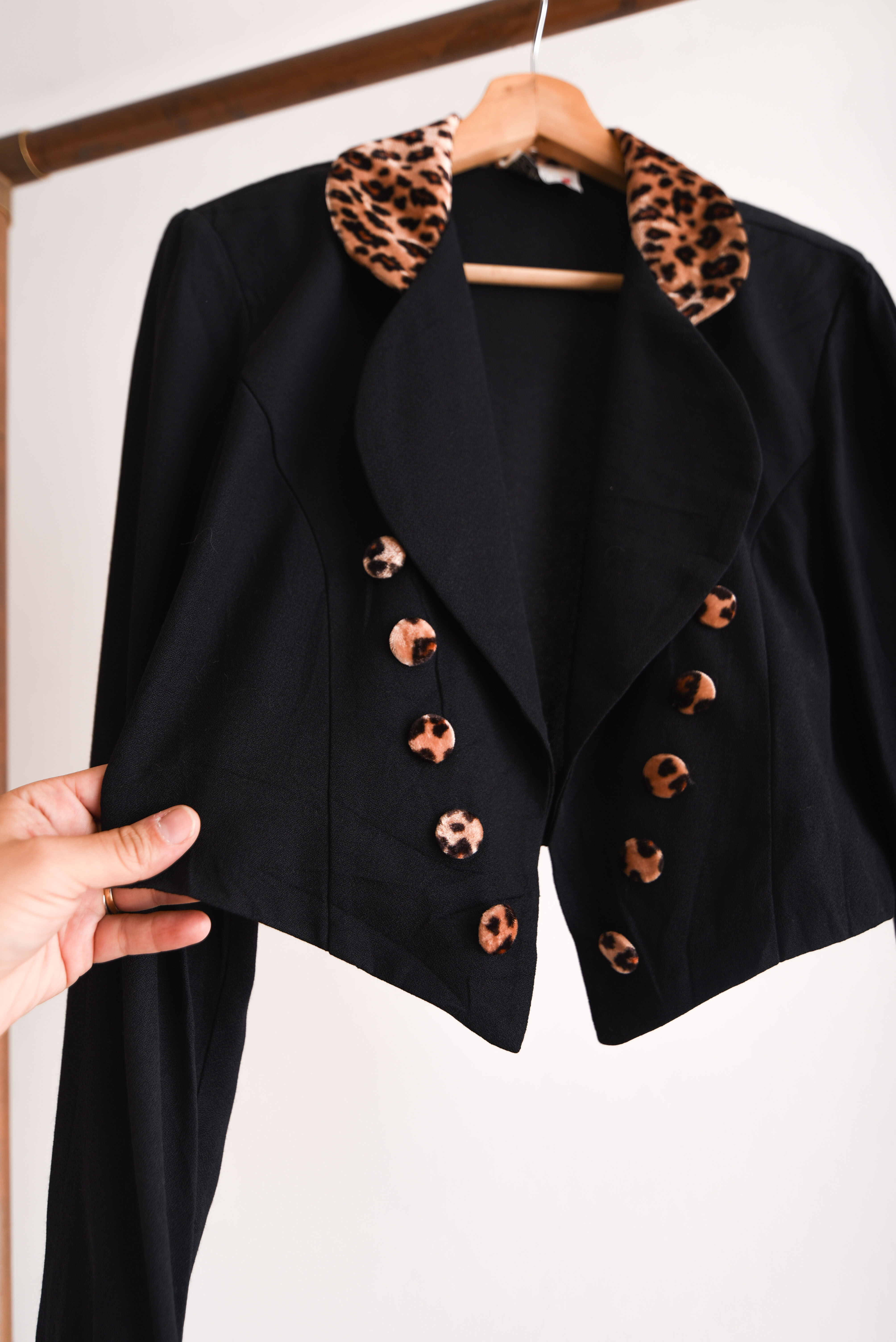 Chaqueta 90s black animal print