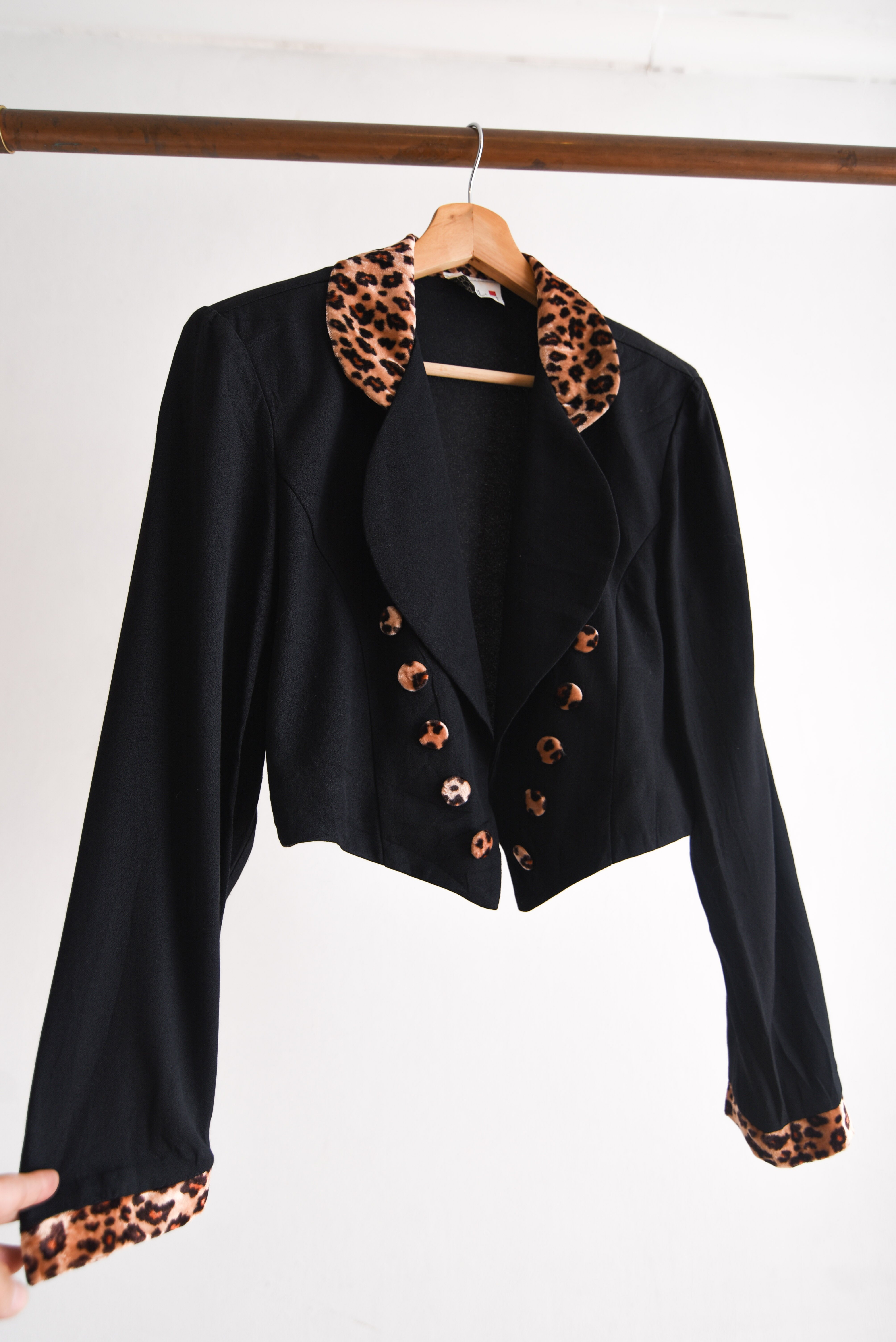 Chaqueta 90s black animal print