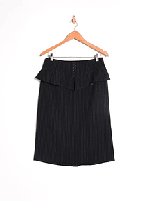 Falda negra peplum pinstripe