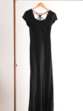 Maxi vestido black satín 90s
