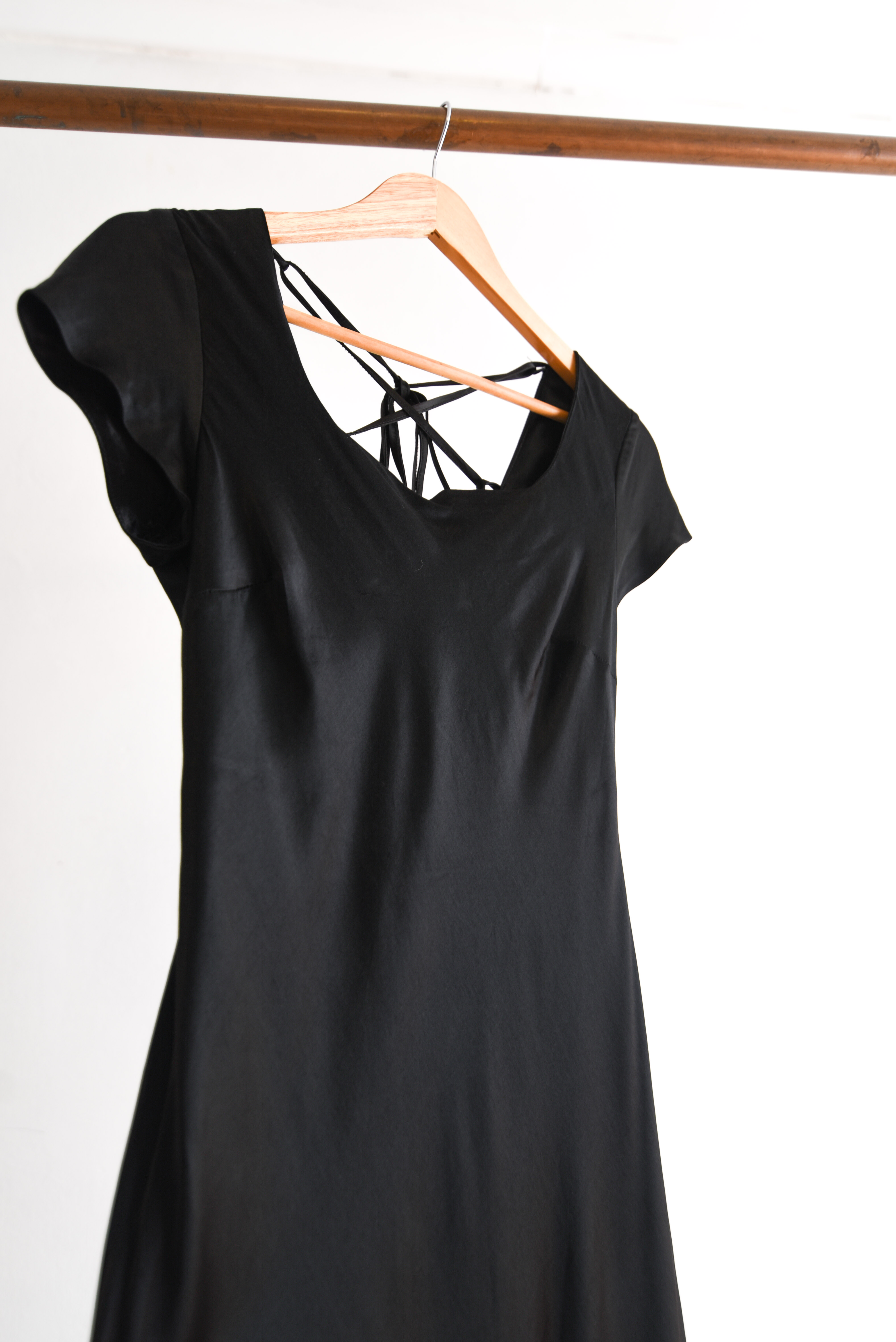 Maxi vestido black satín 90s