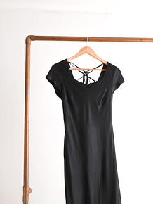 Maxi vestido black satín 90s