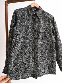 Blusa grafito floral vintage