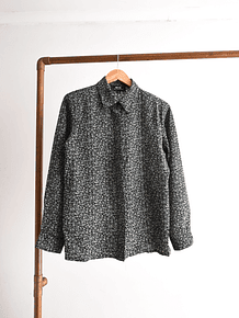 Blusa grafito floral vintage