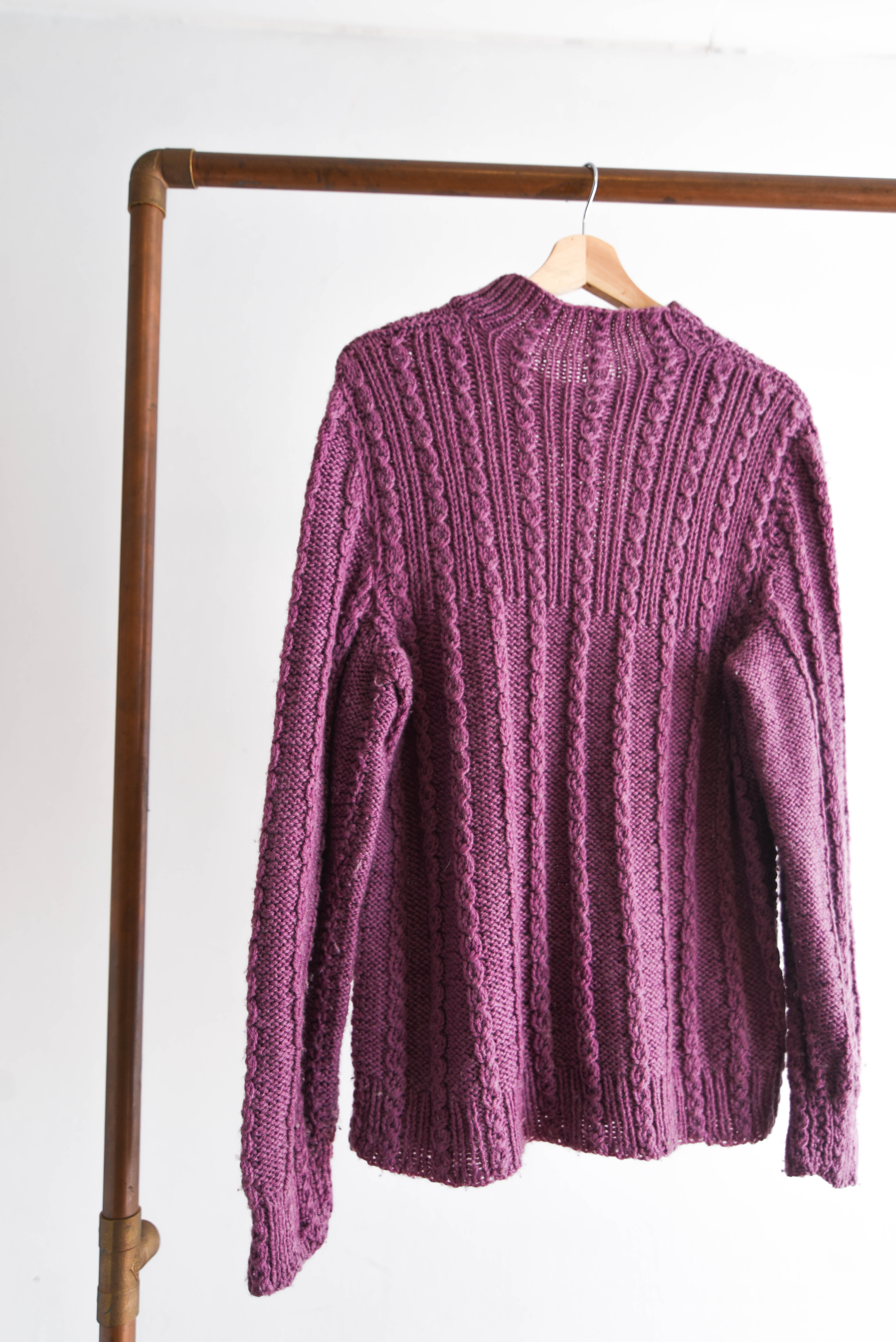 Chaleco trenzado malva