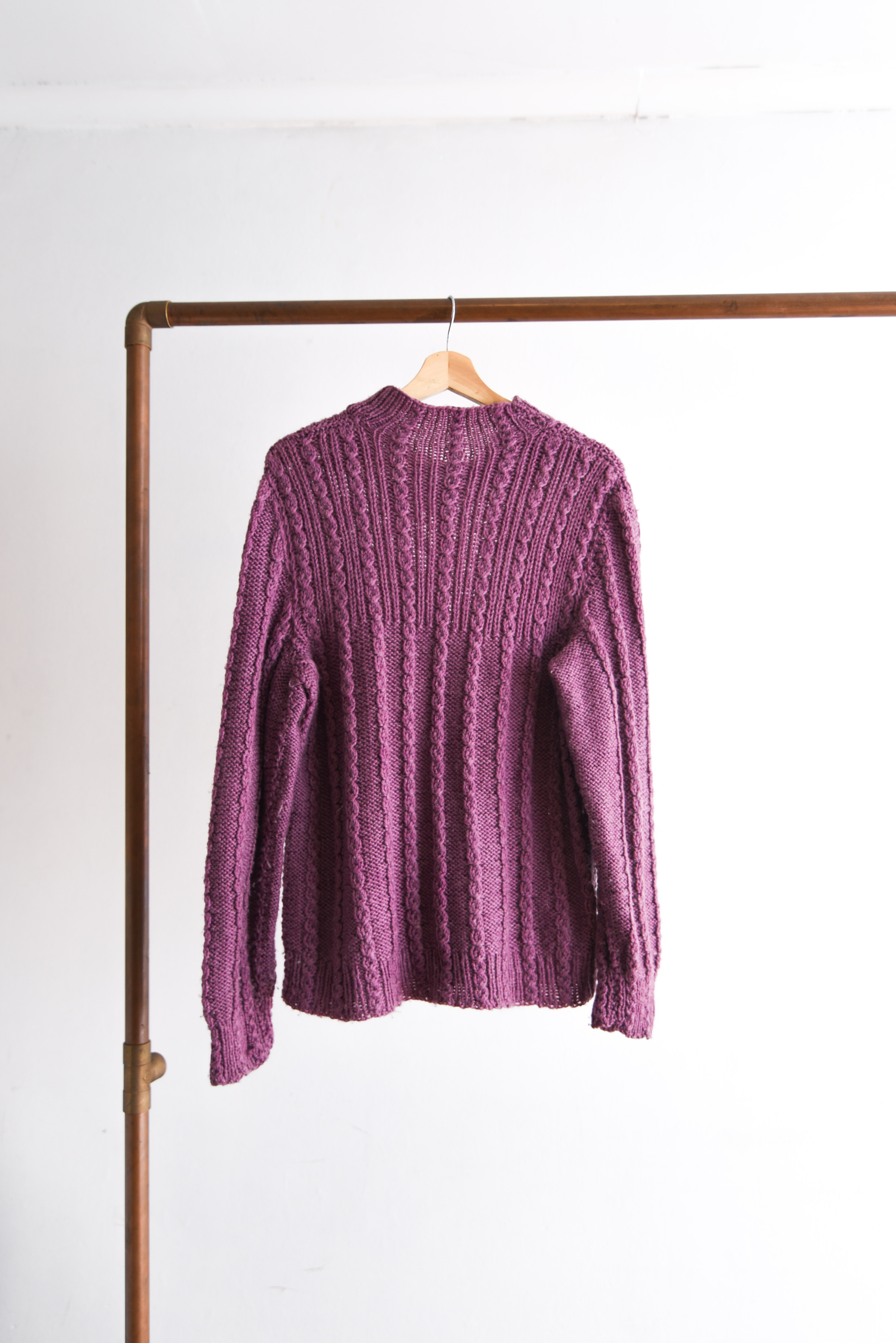 Chaleco trenzado malva