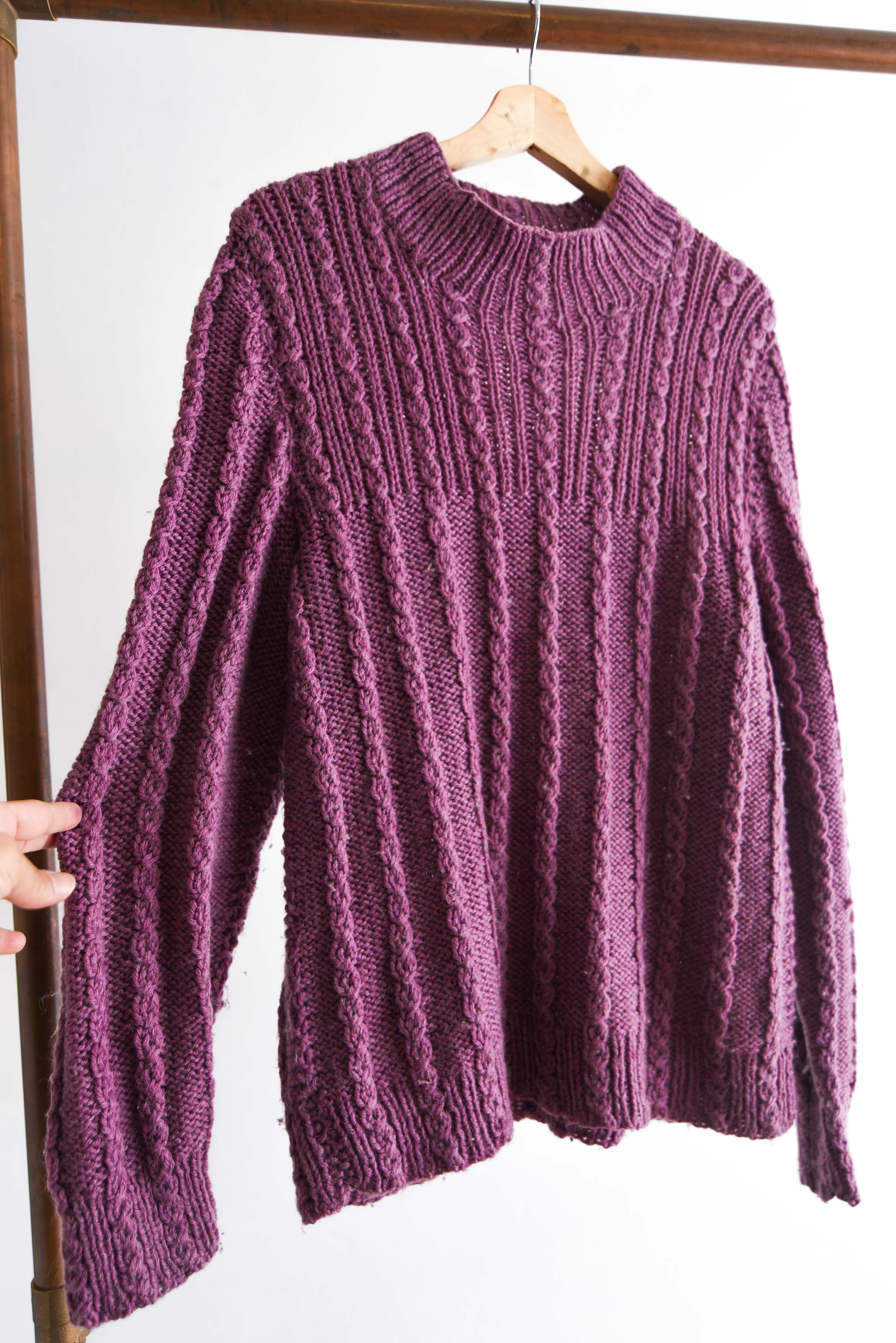 Chaleco trenzado malva