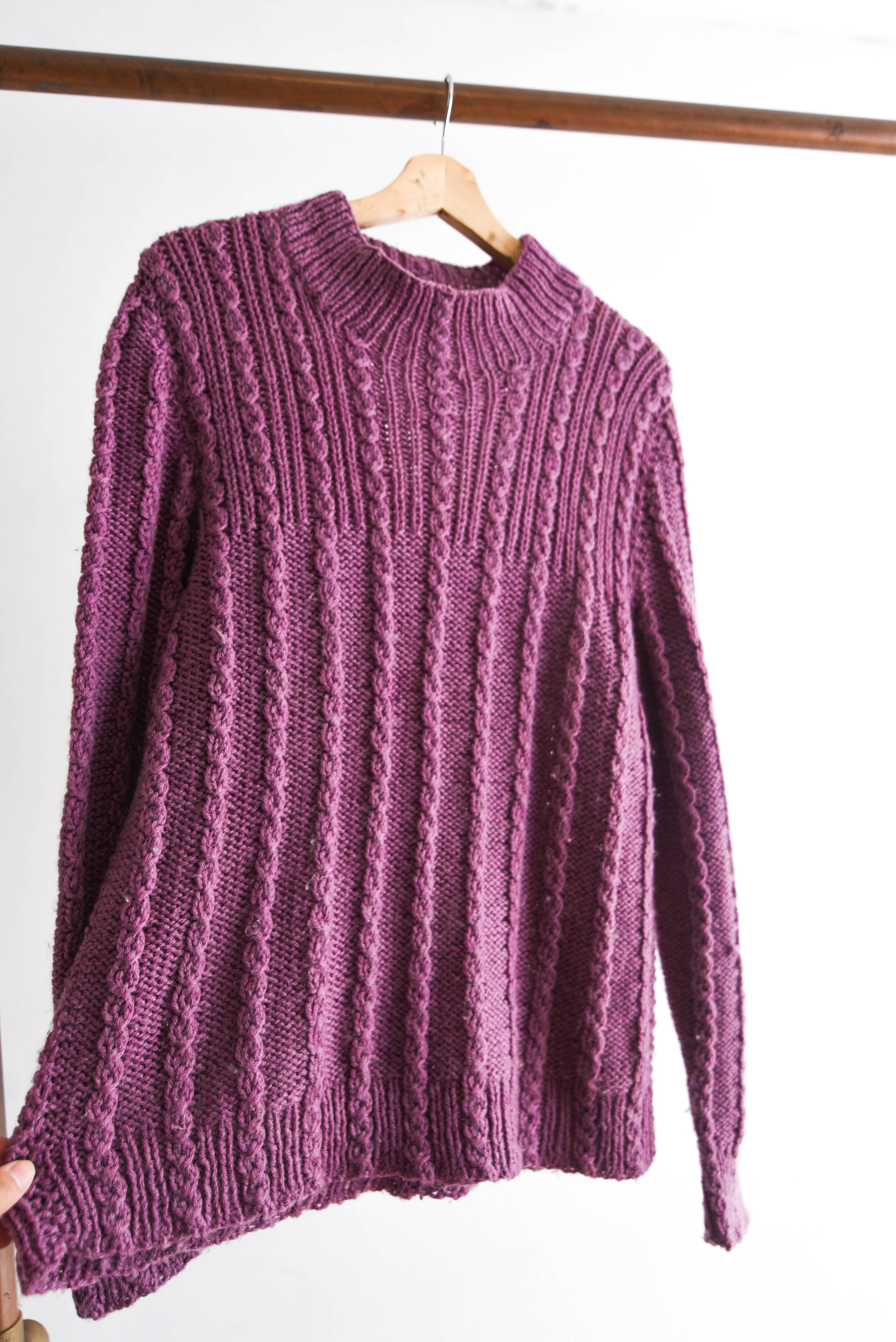 Chaleco trenzado malva