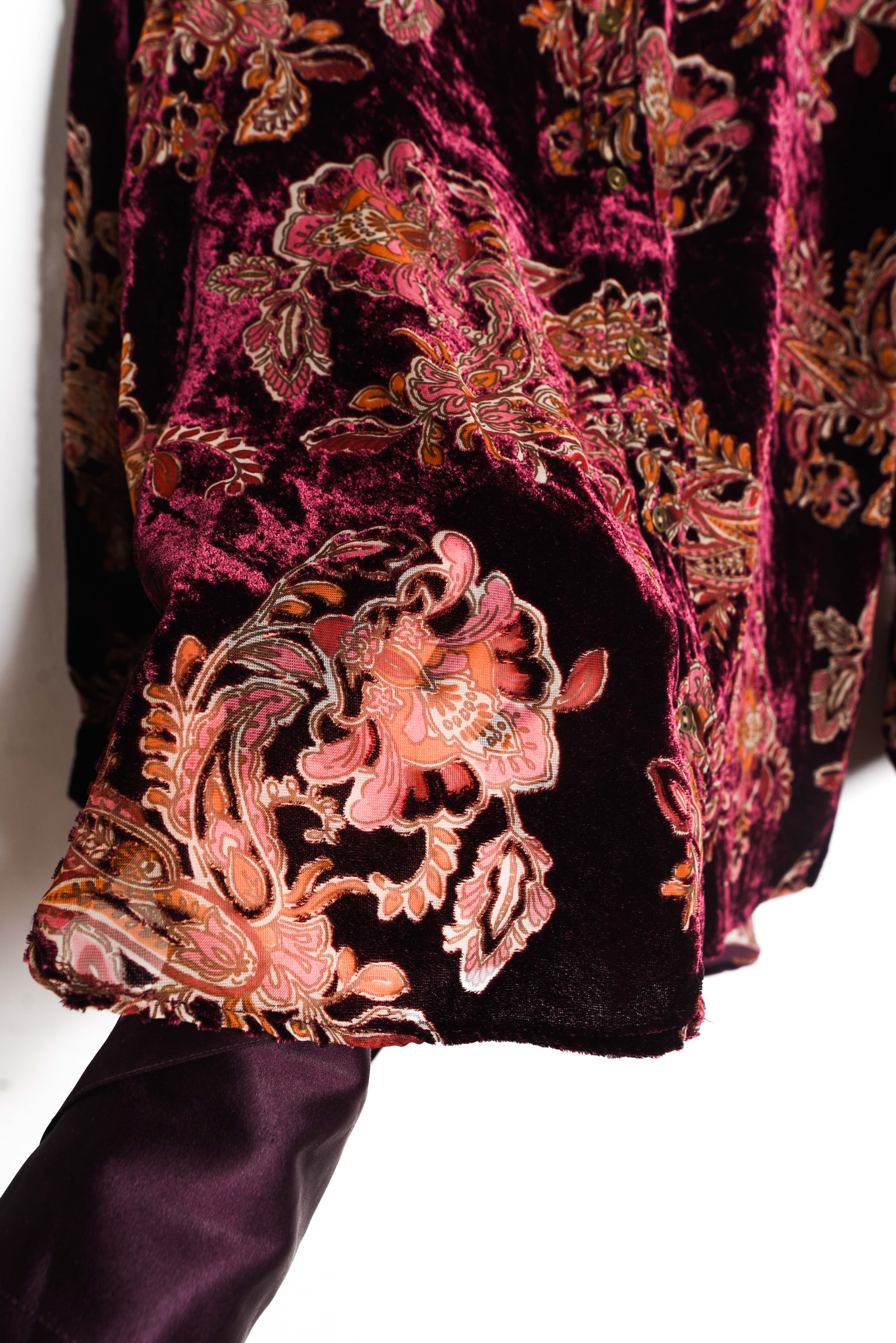 Blusa burdeo velvet transparencia