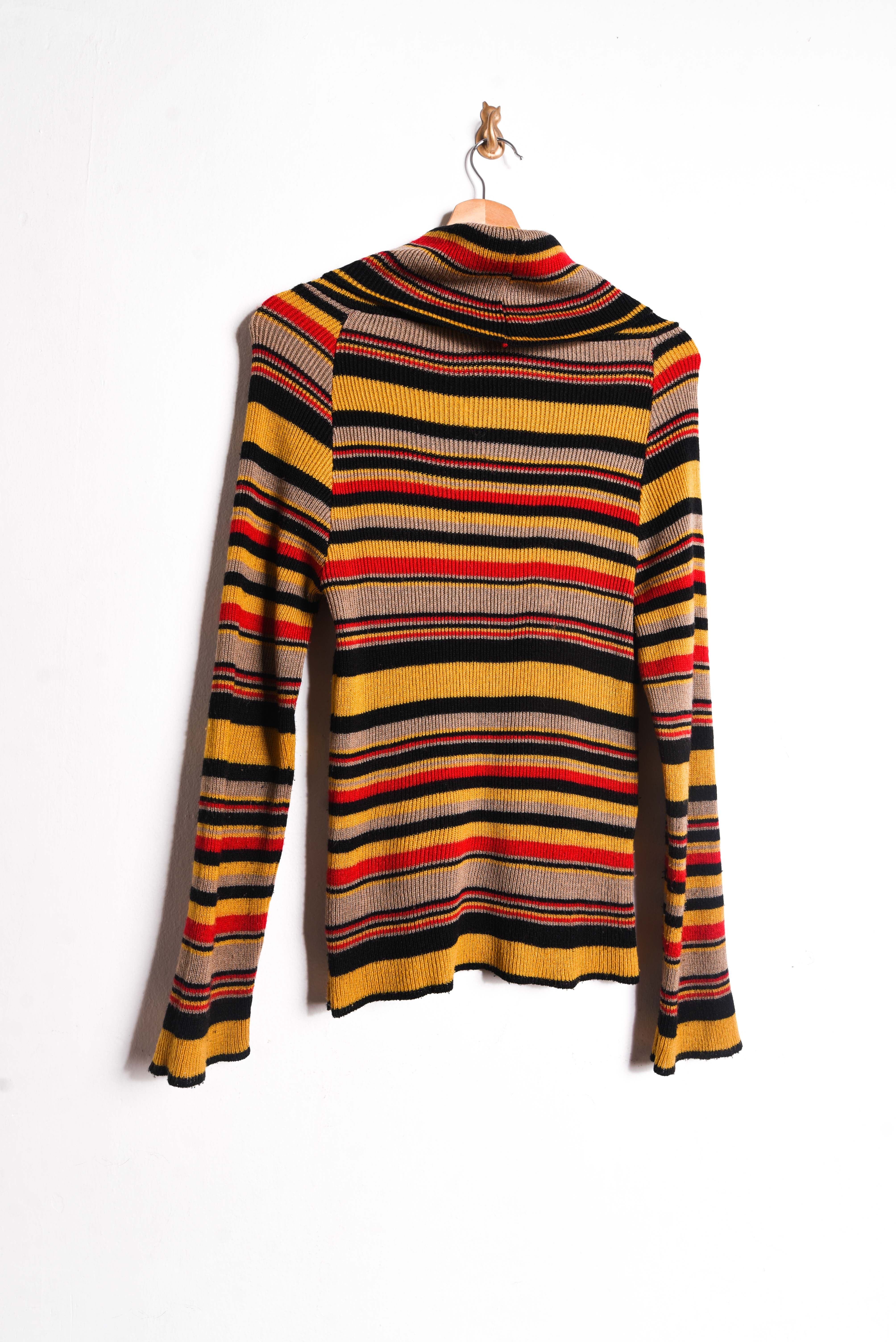 Chaleco 70s rayado drapeado