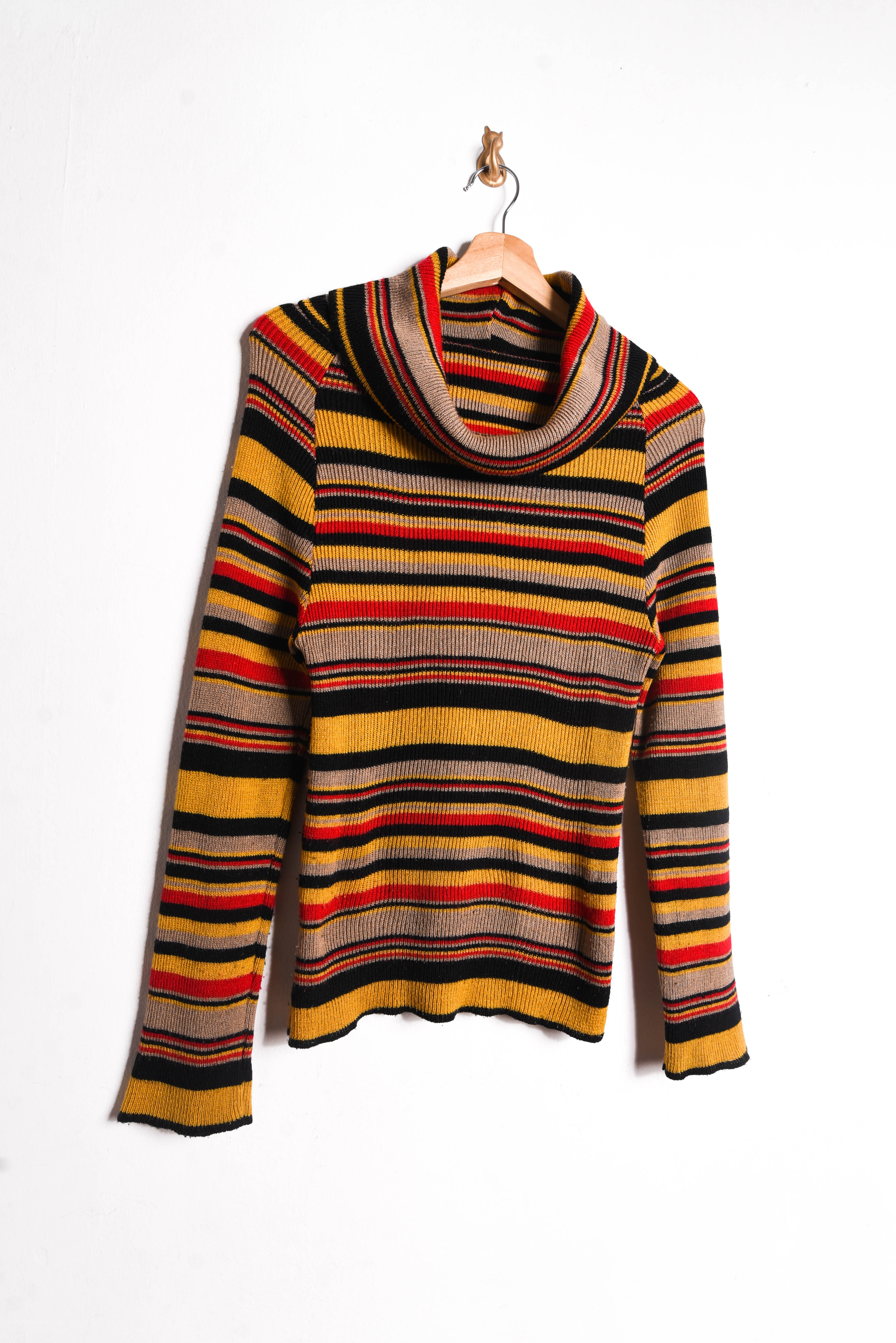 Chaleco 70s rayado drapeado