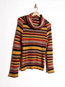 Chaleco 70s rayado drapeado