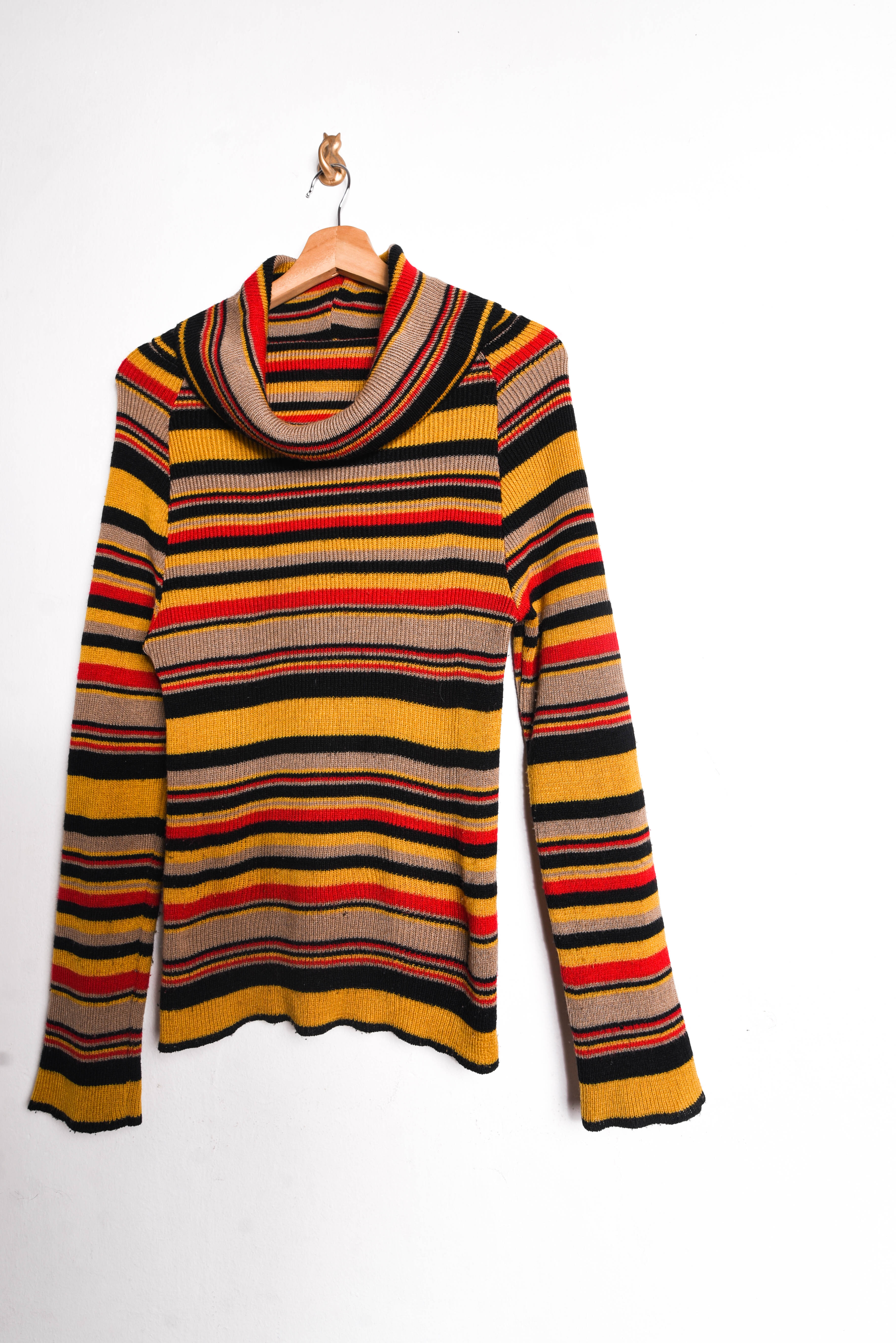 Chaleco 70s rayado drapeado