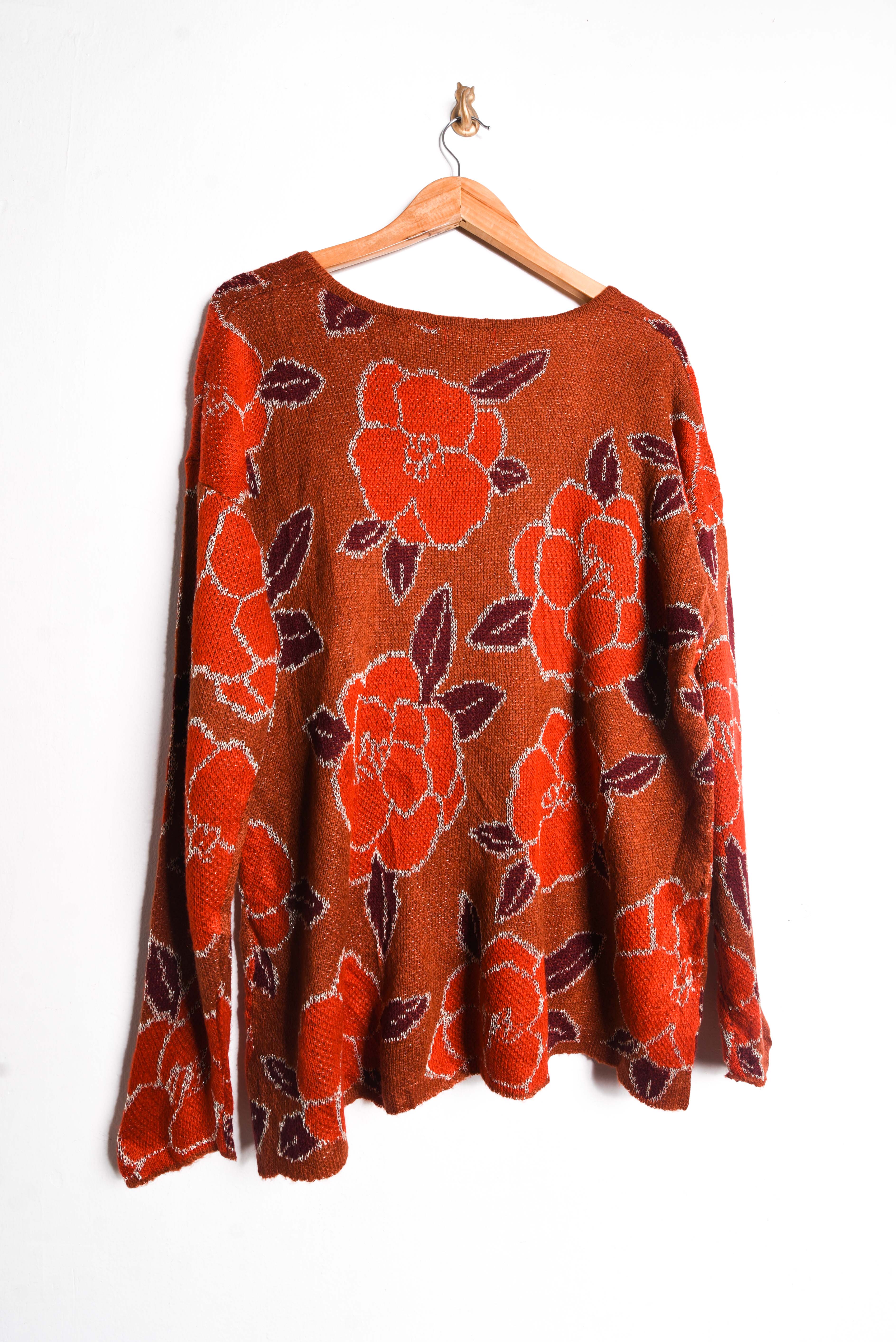 Chaleco granate floral brillos