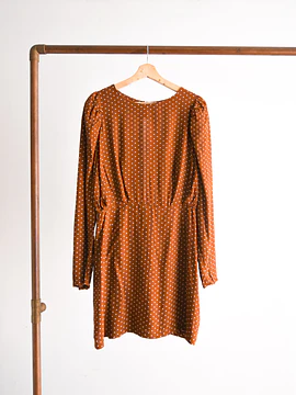 Vestido camel lunares