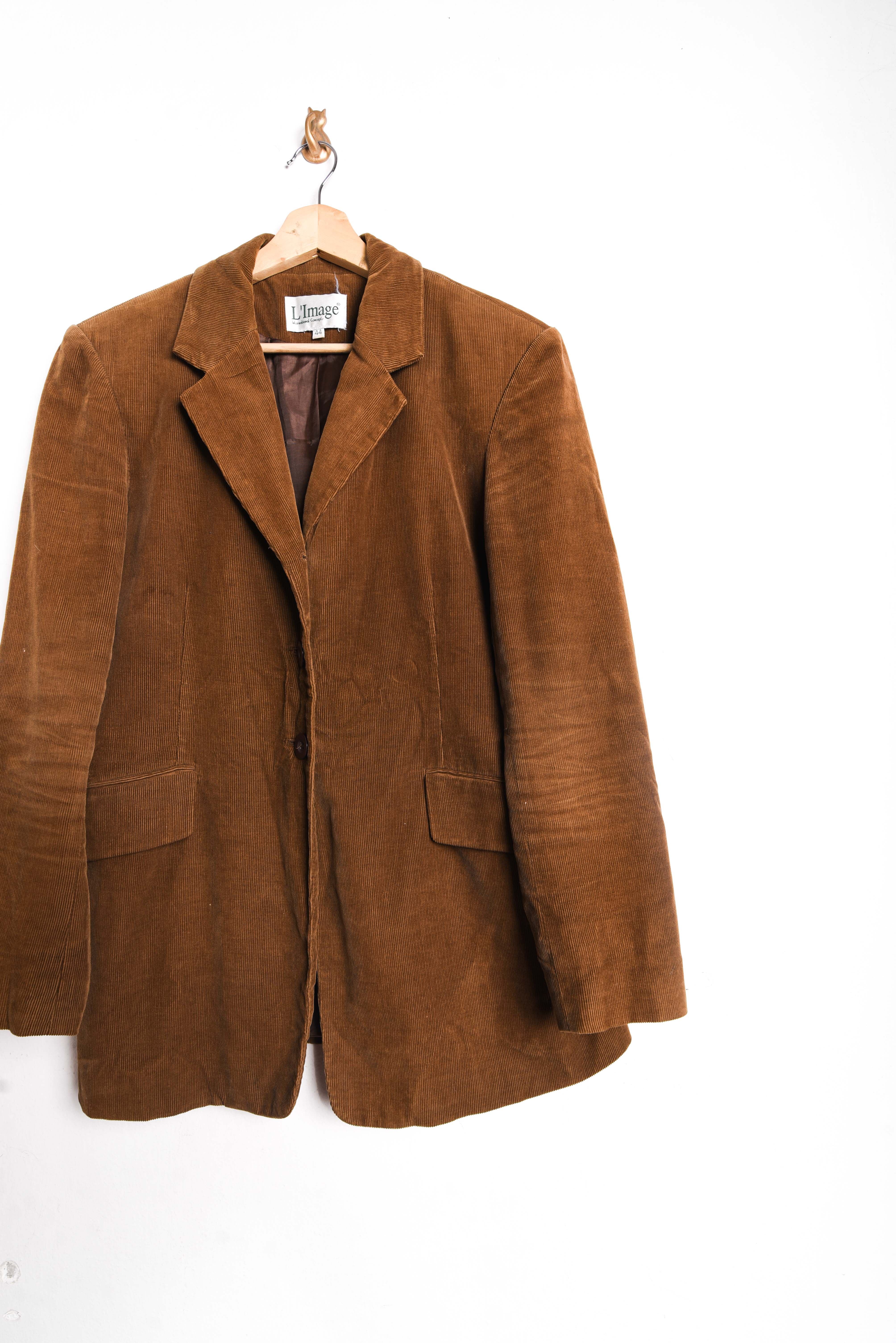 Blazer cotelé camel