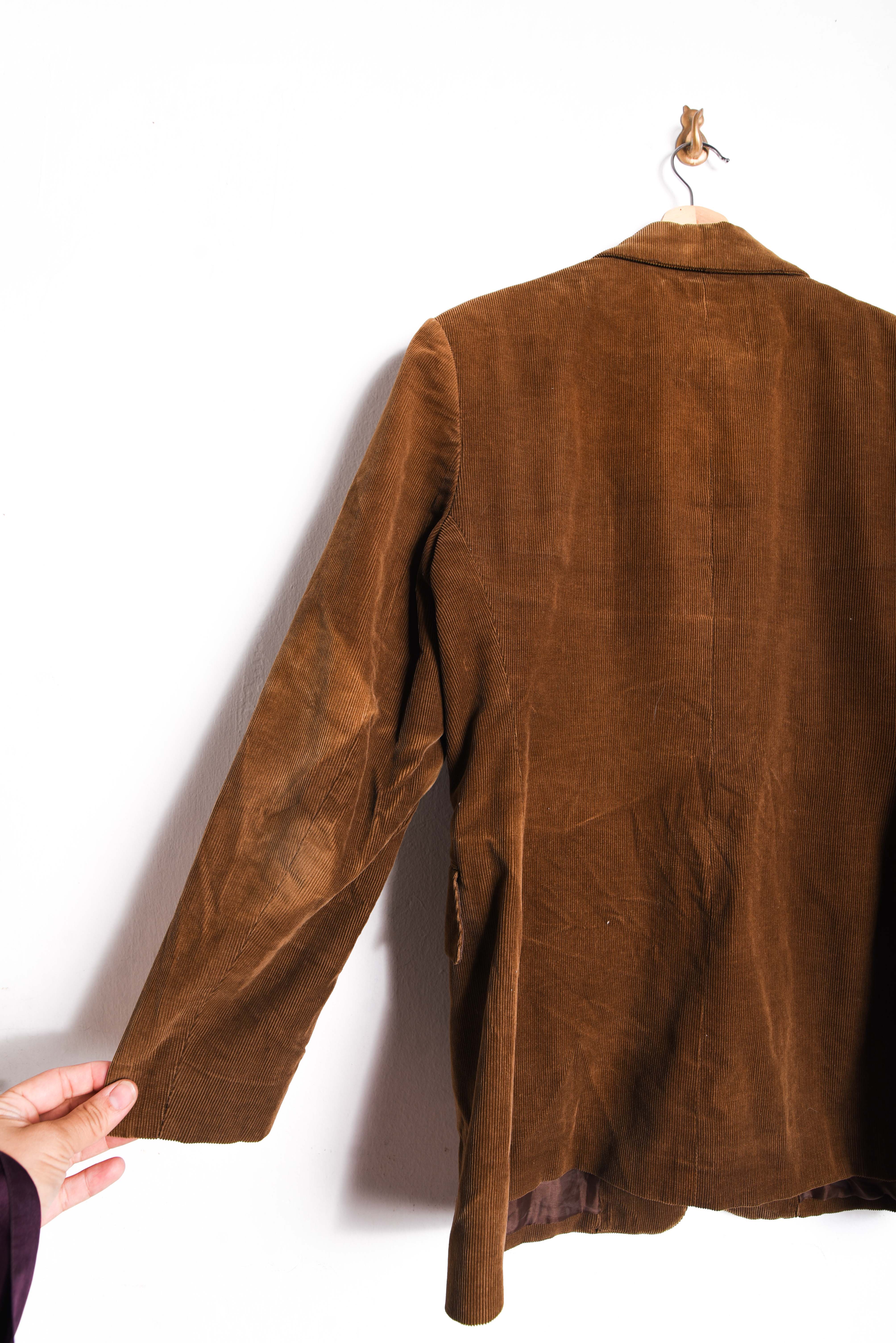 Blazer cotelé camel