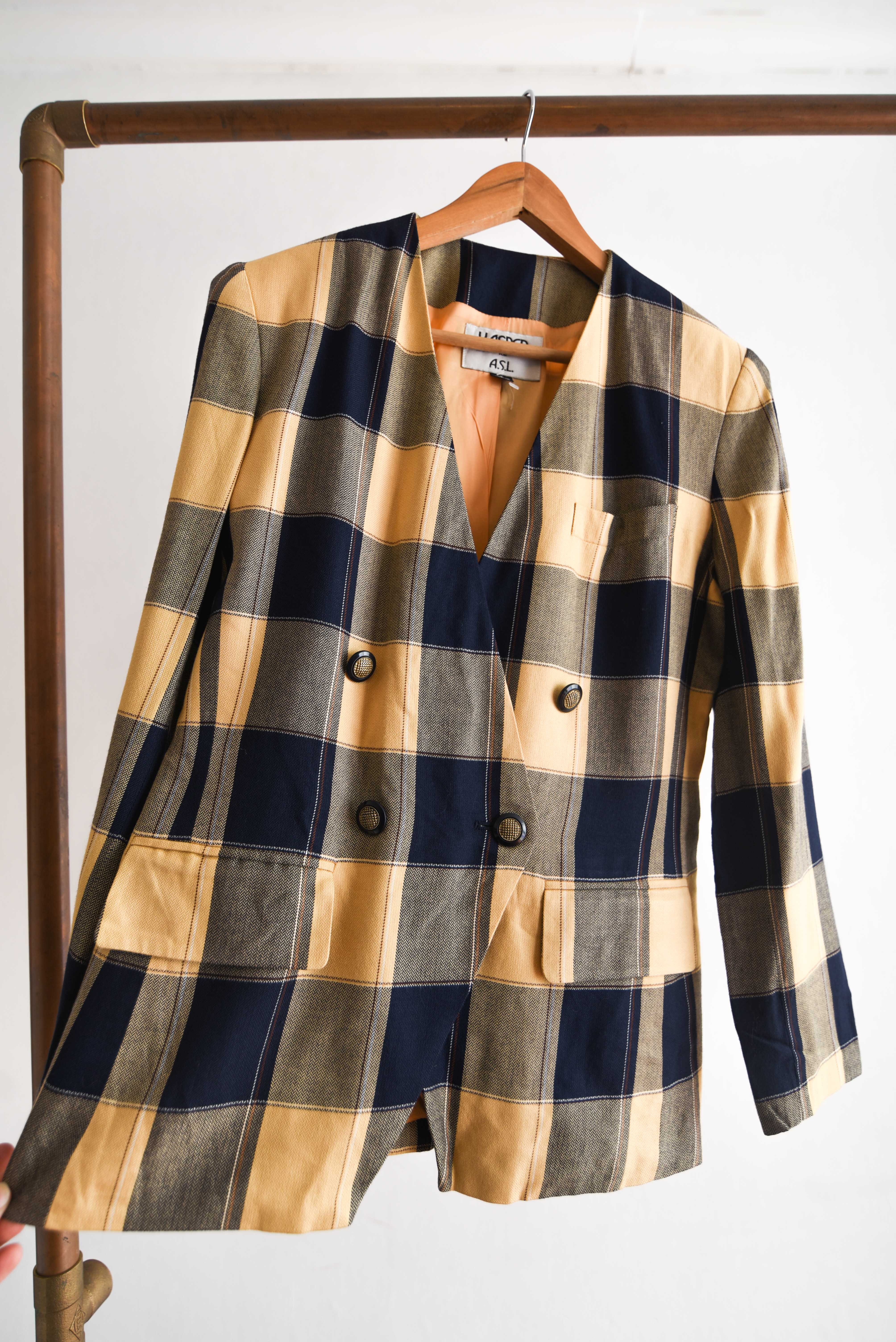 Blazer bicolor cuadros vintage