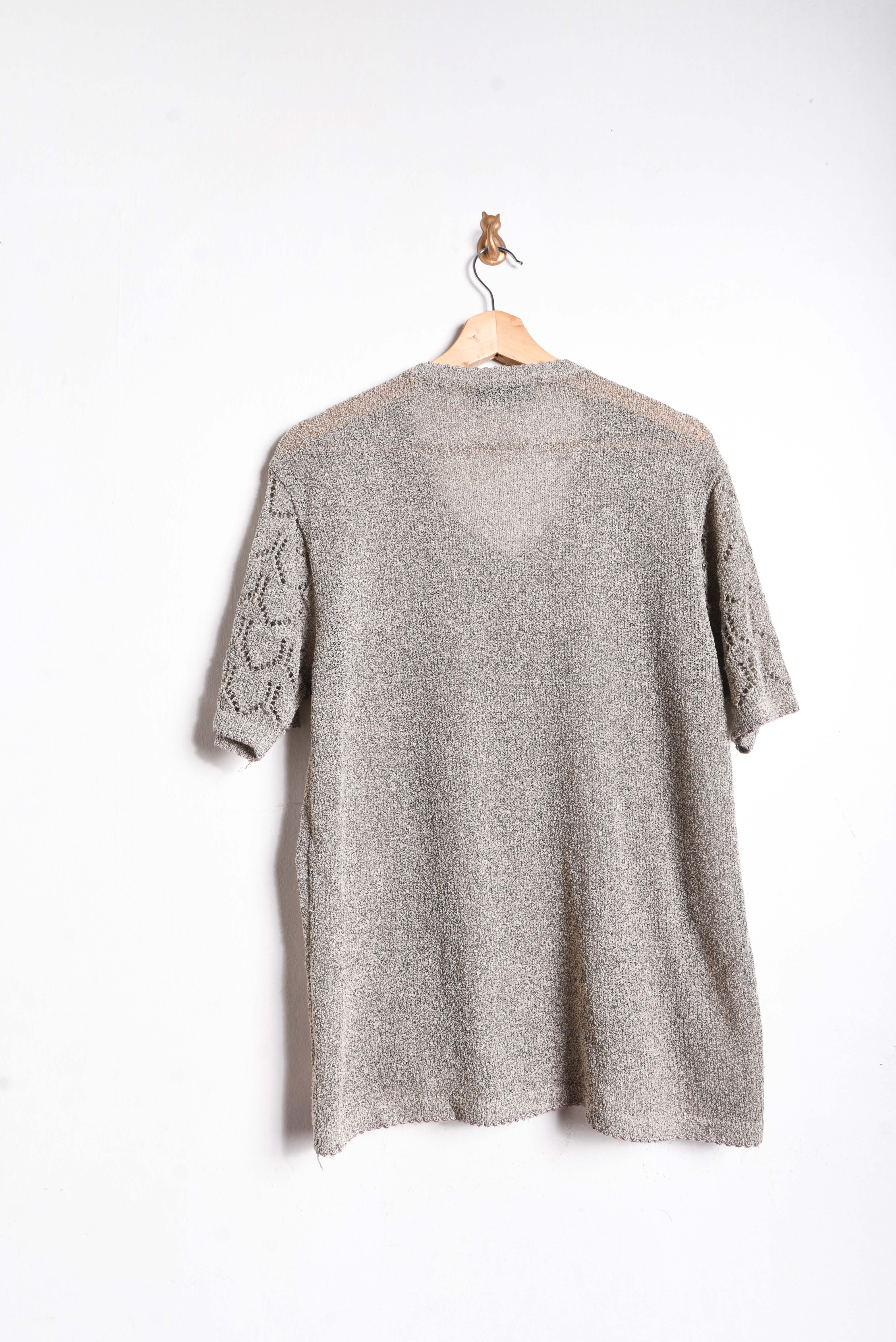 Cardigan café calado vintage