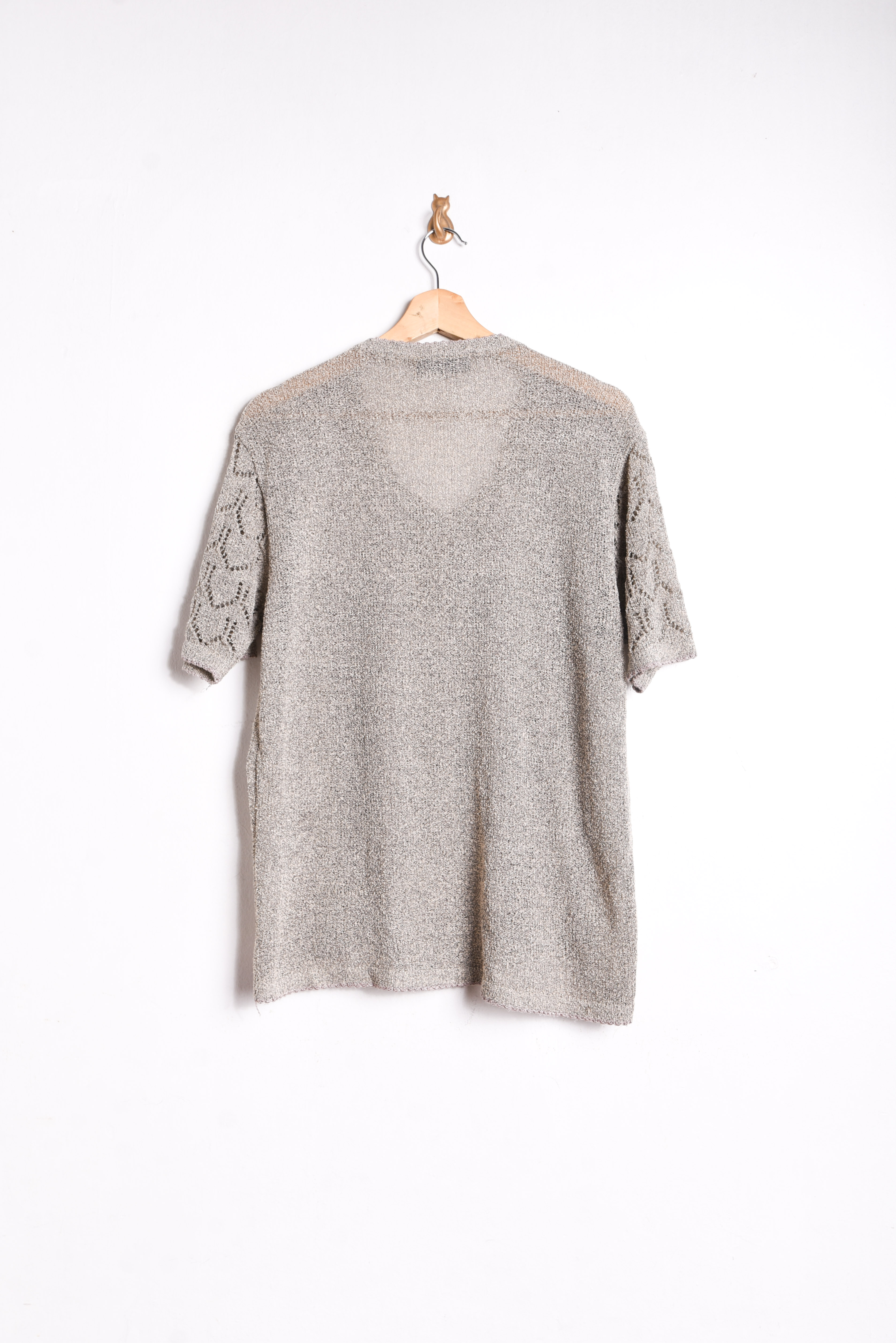 Cardigan café calado vintage