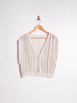Sweater vest tejido marfil