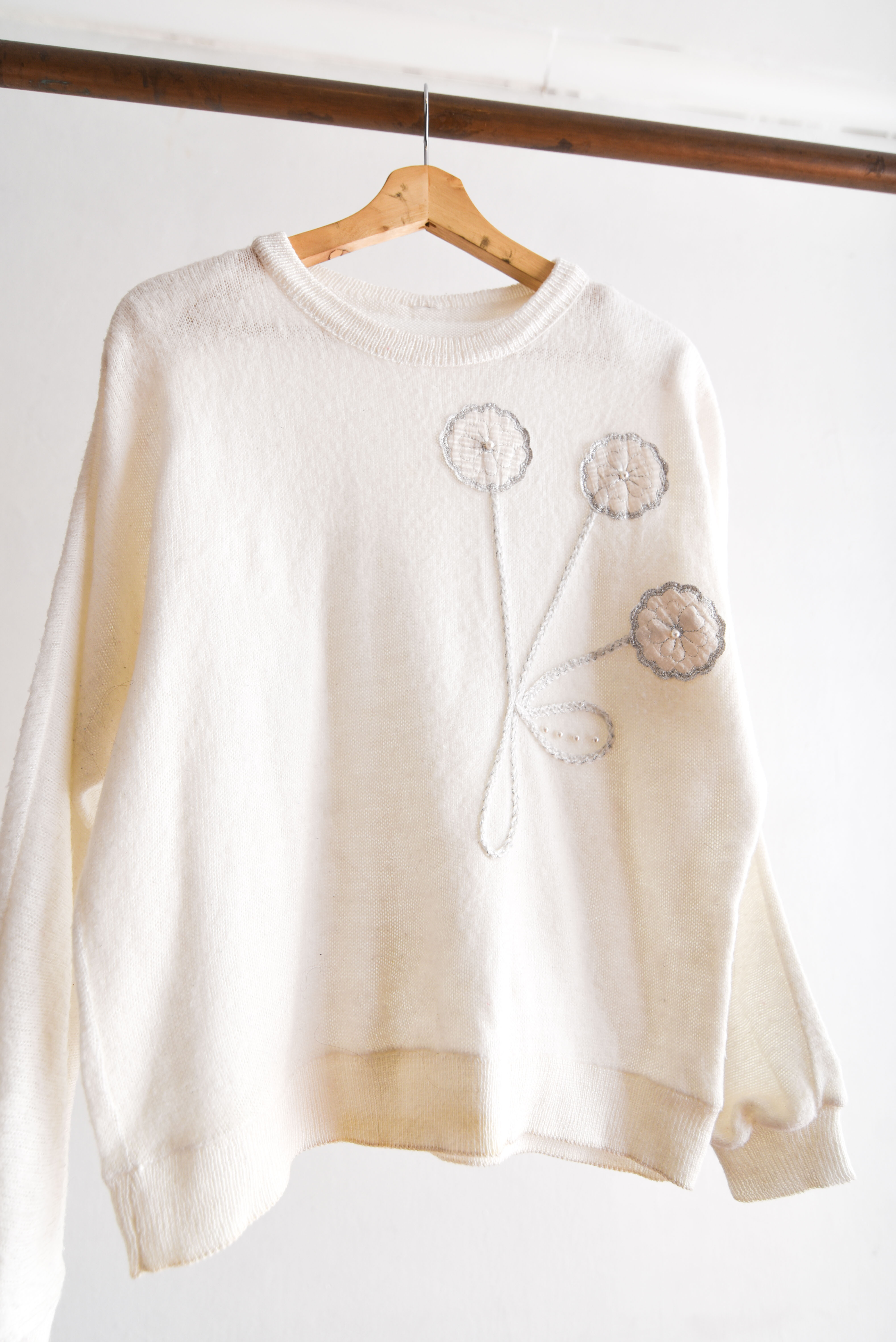 Chaleco marfil vintage bordado