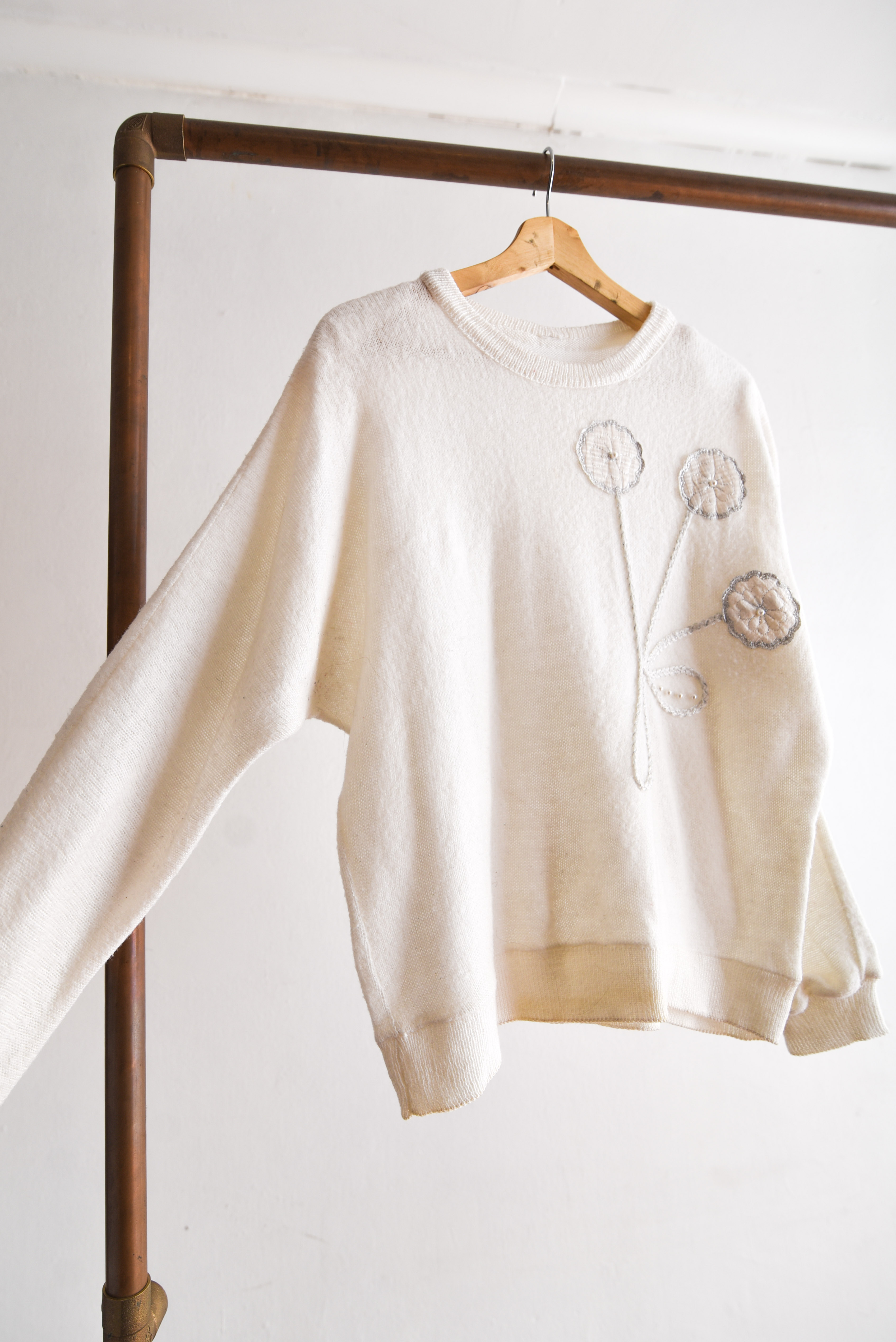 Chaleco marfil vintage bordado