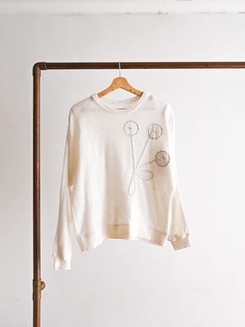 Chaleco marfil vintage bordado