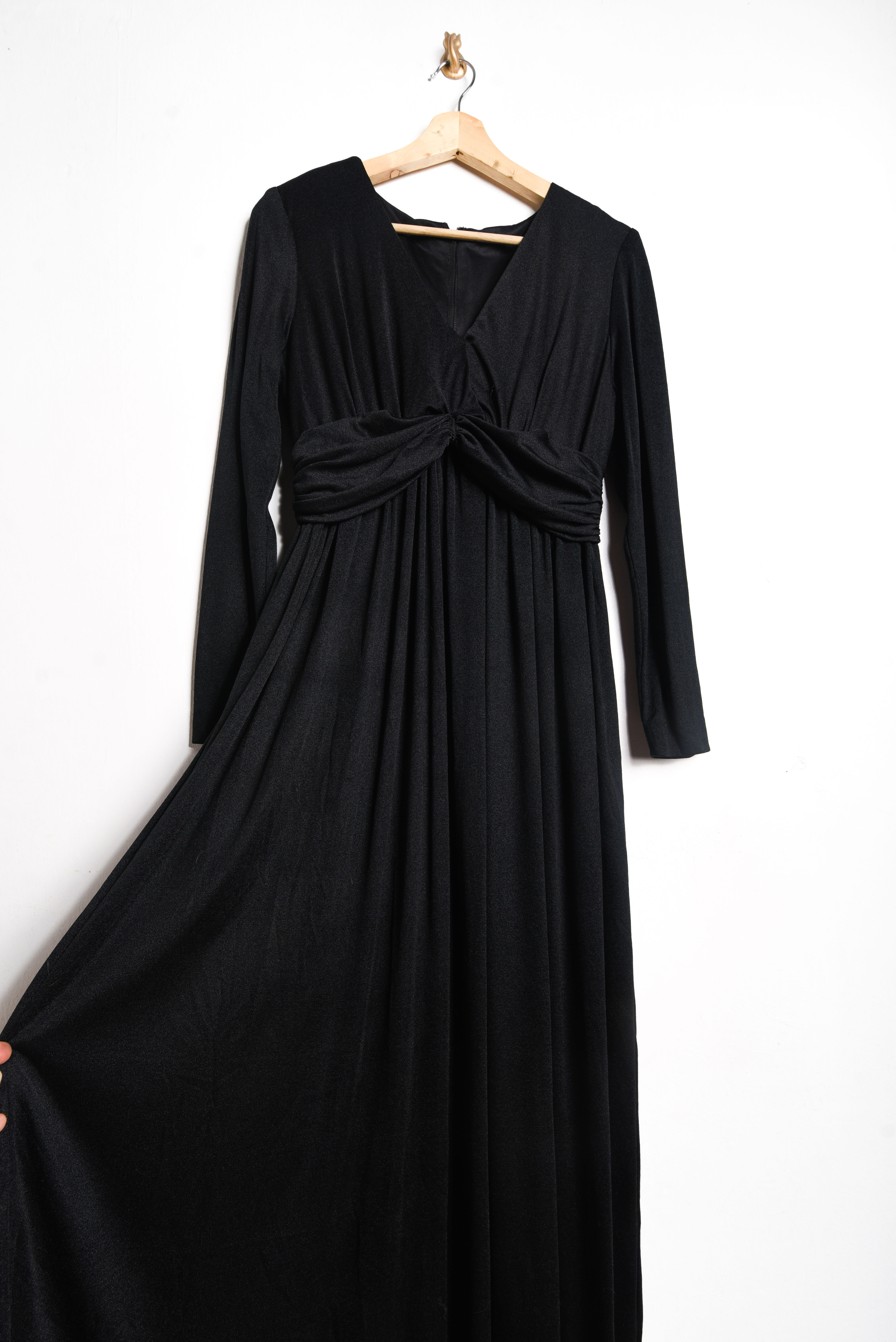 Maxi vestido negro 70s