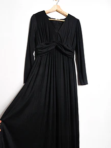 Maxi vestido negro 70s