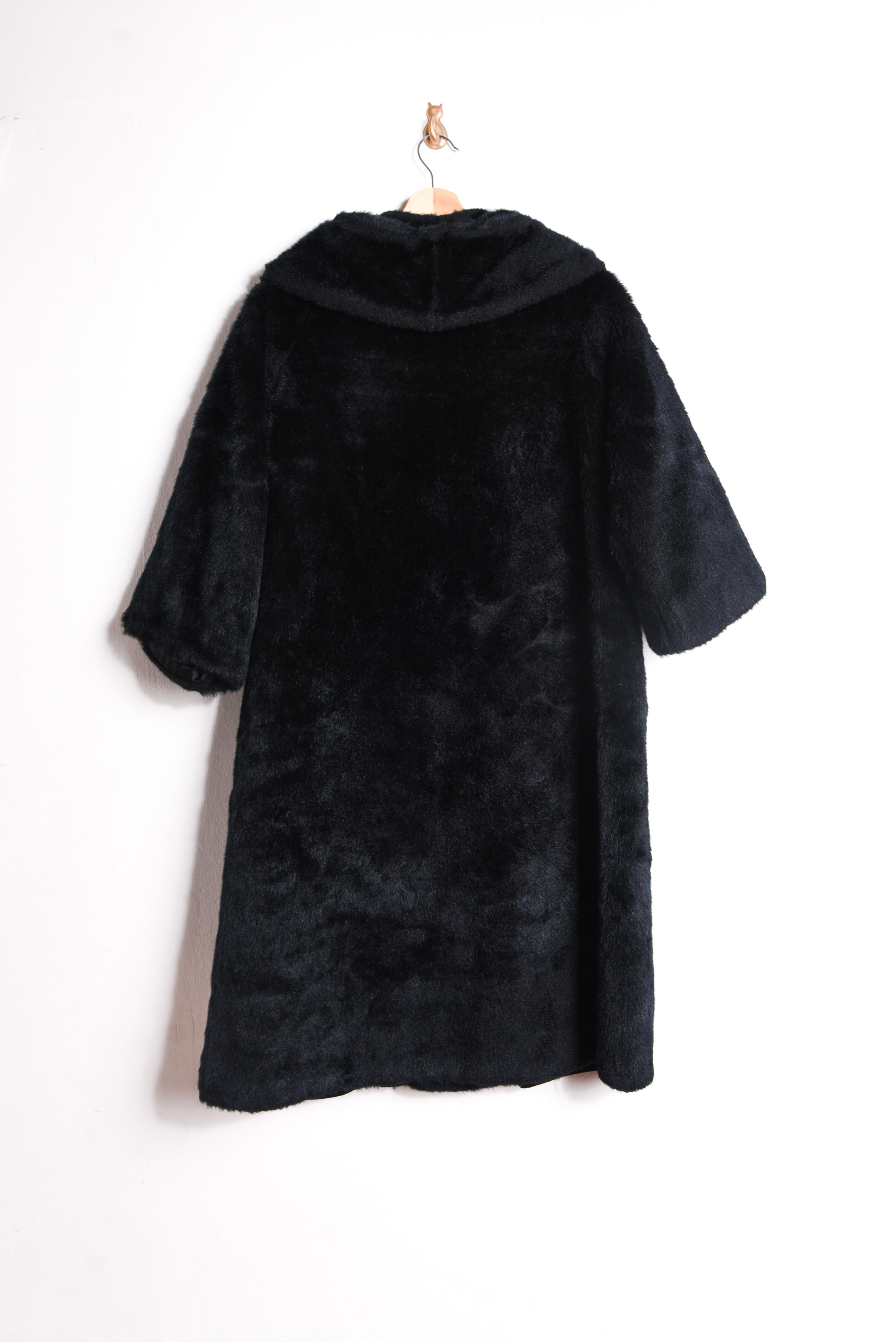 Abrigo vintage negro faux fur