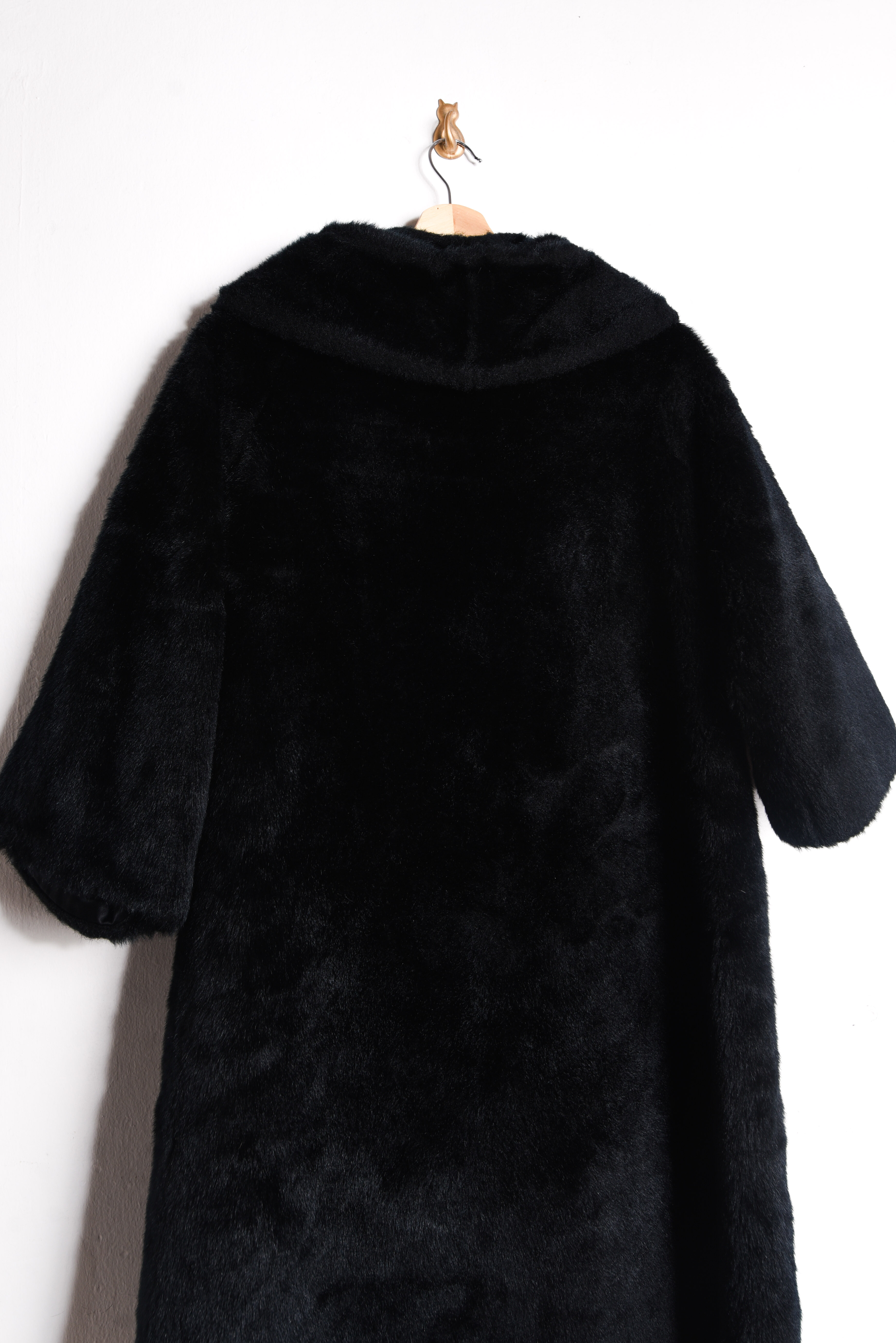 Abrigo vintage negro faux fur