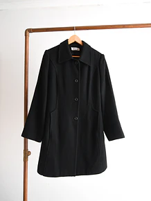 Abrigo negro vintage lana art deco