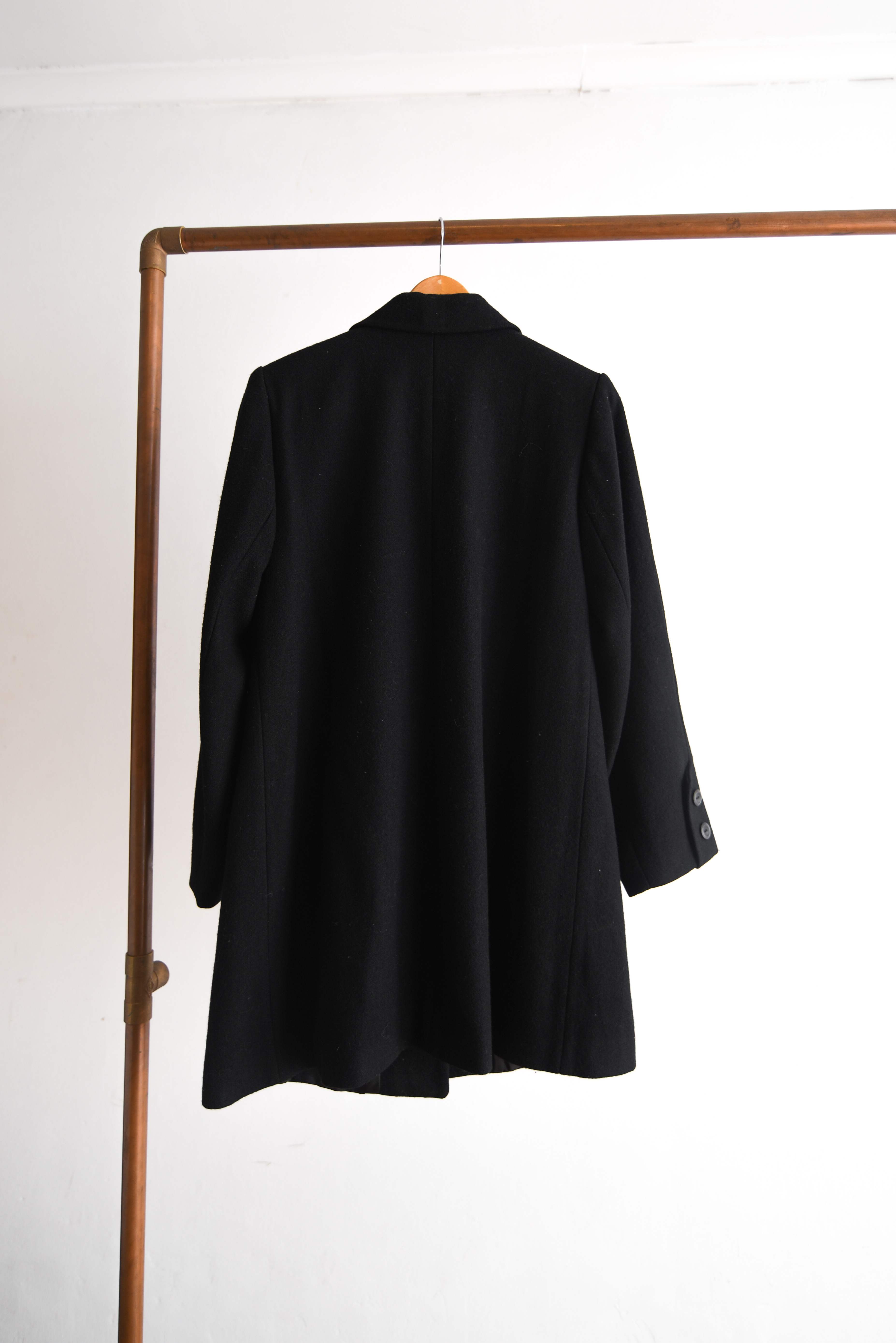 Abrigo negro vintage lana art deco