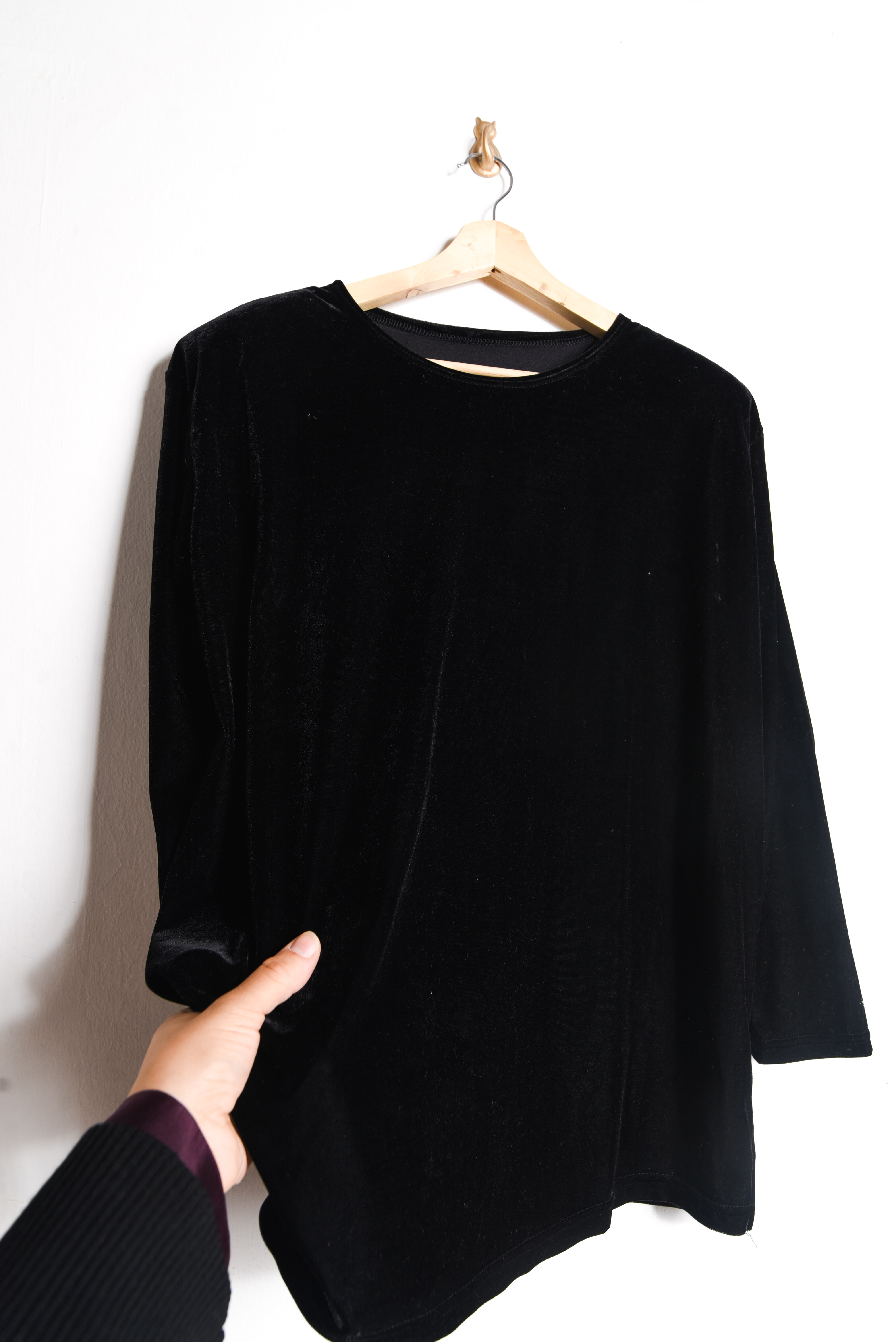 Polerón plush negro vintage