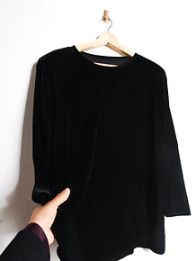 Polerón plush negro vintage