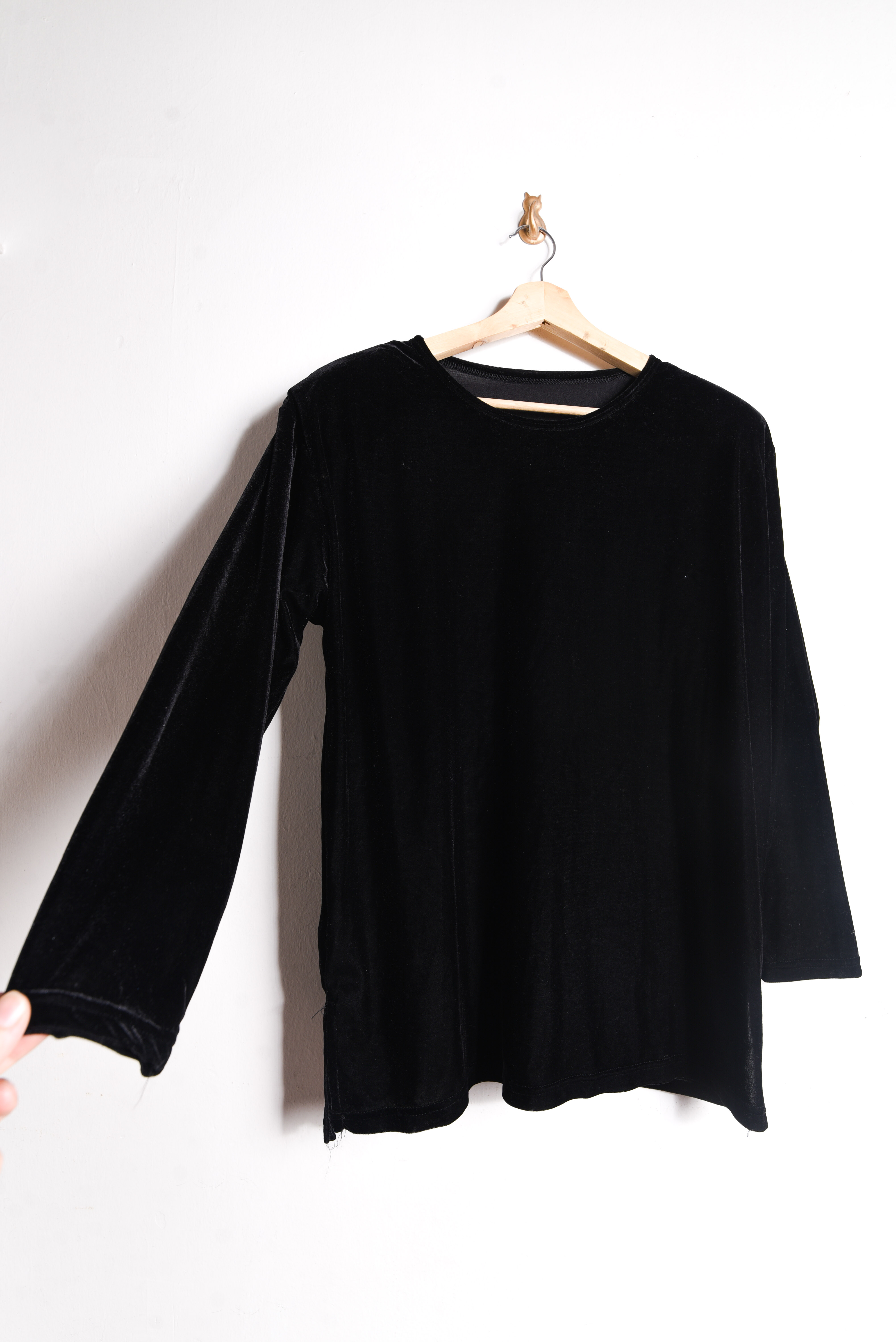 Polerón plush negro vintage