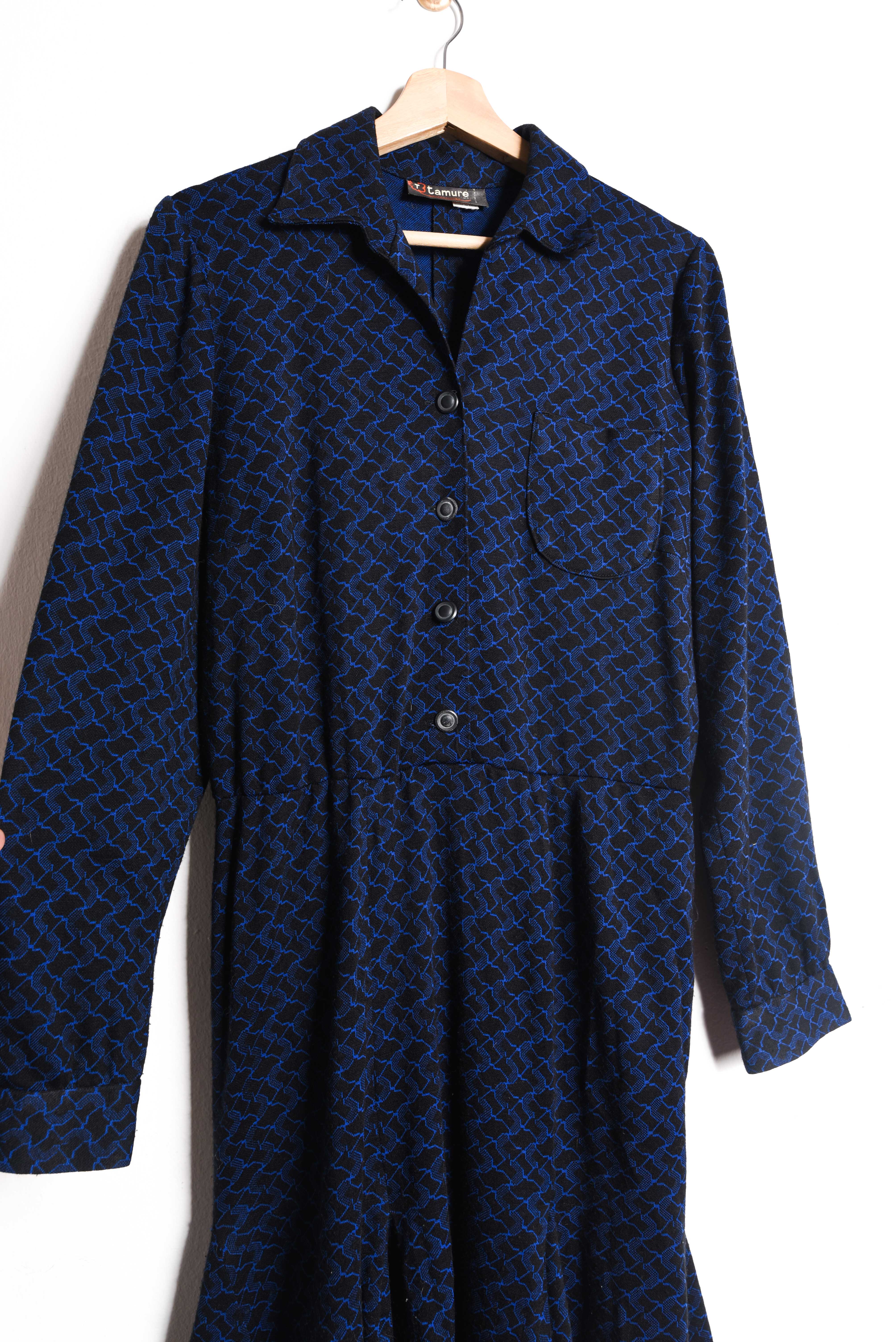 Vestido black&navy 70s