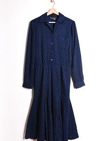 Vestido black&navy 70s