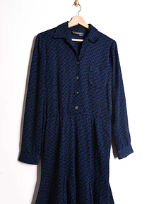 Vestido black&navy 70s