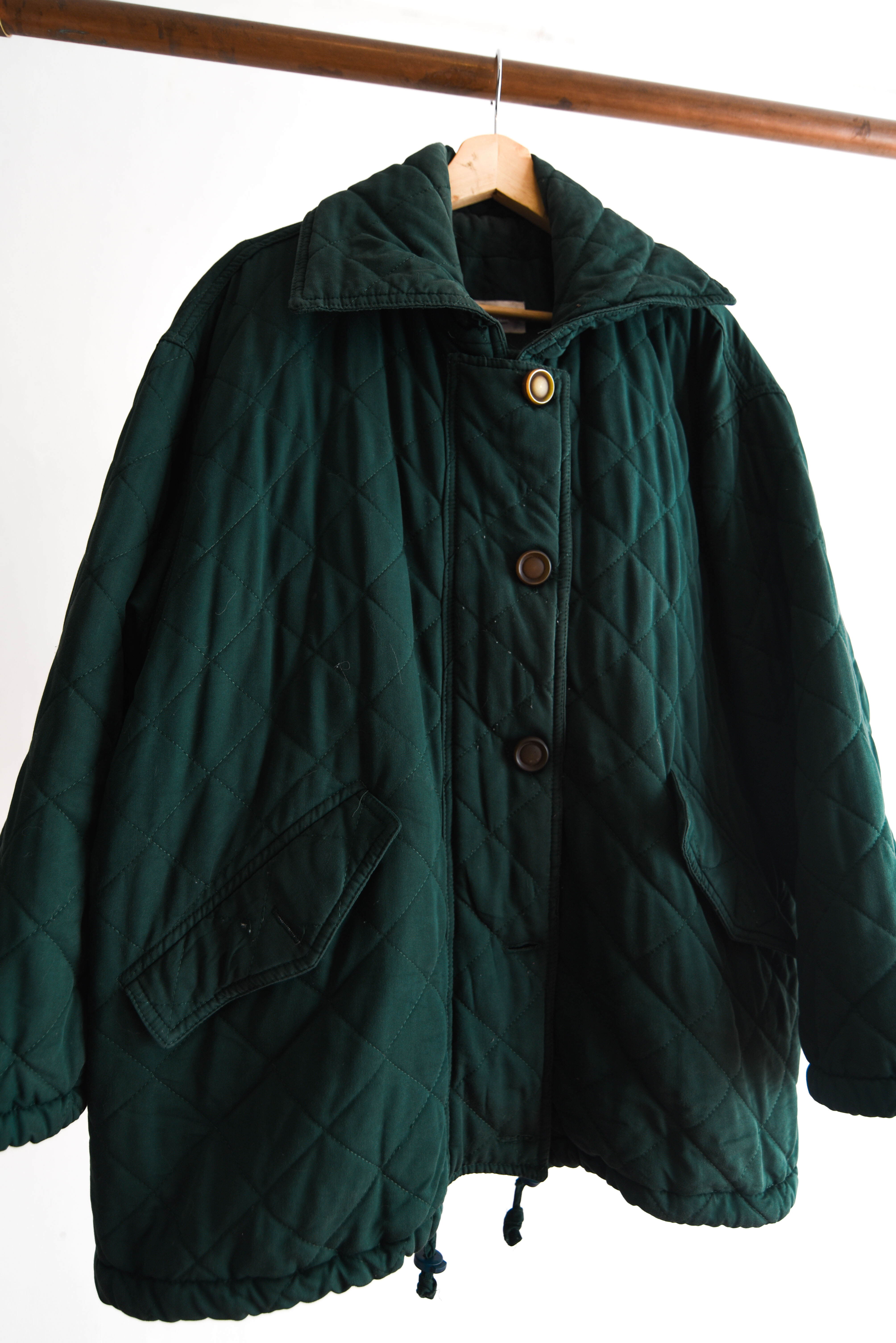 Chaqueta verde vintage quilted