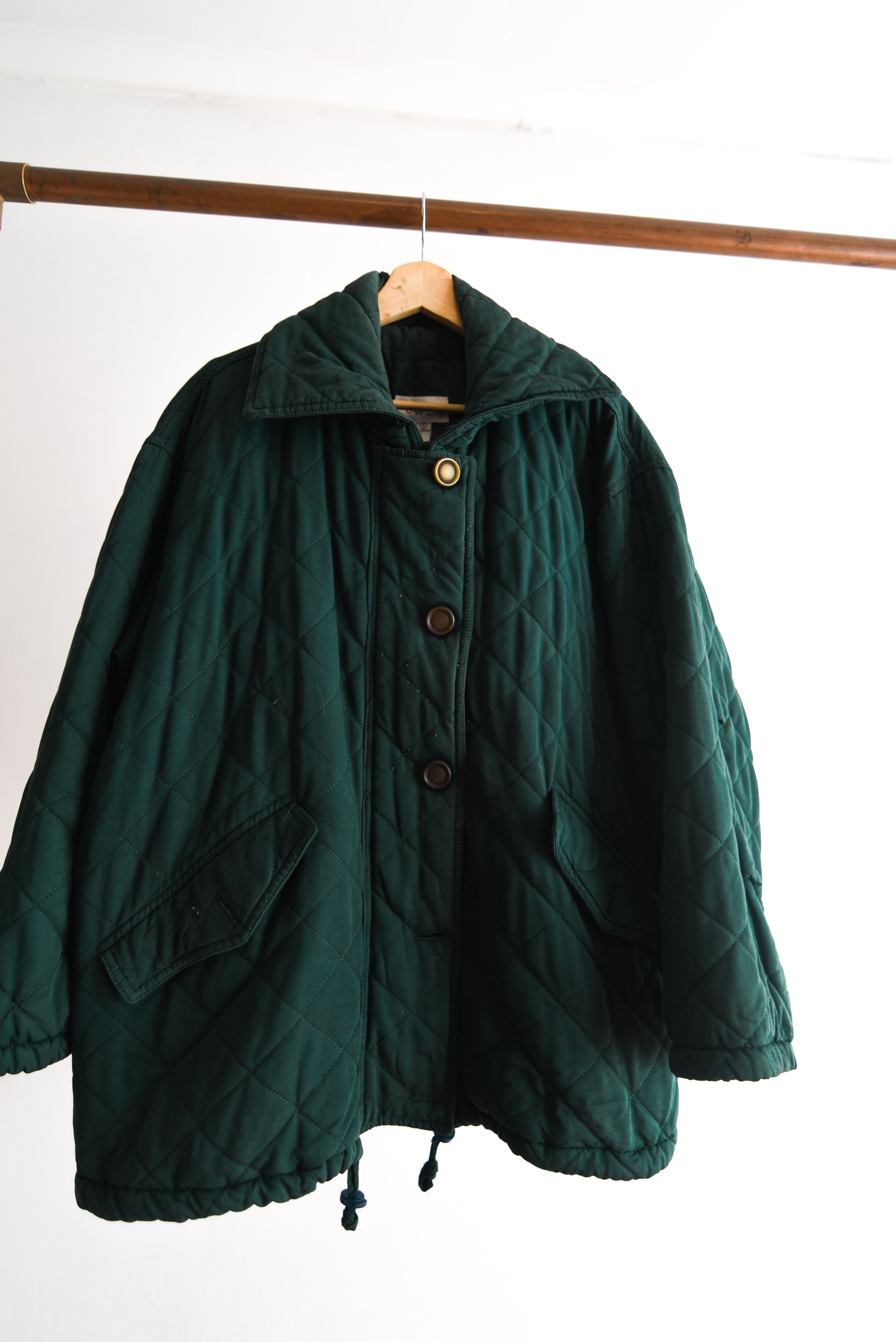 Chaqueta verde vintage quilted