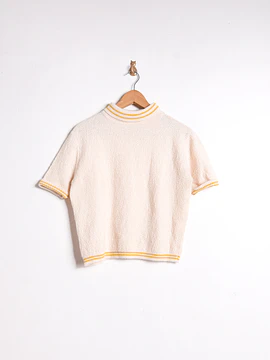 Top tejido marfil 70s