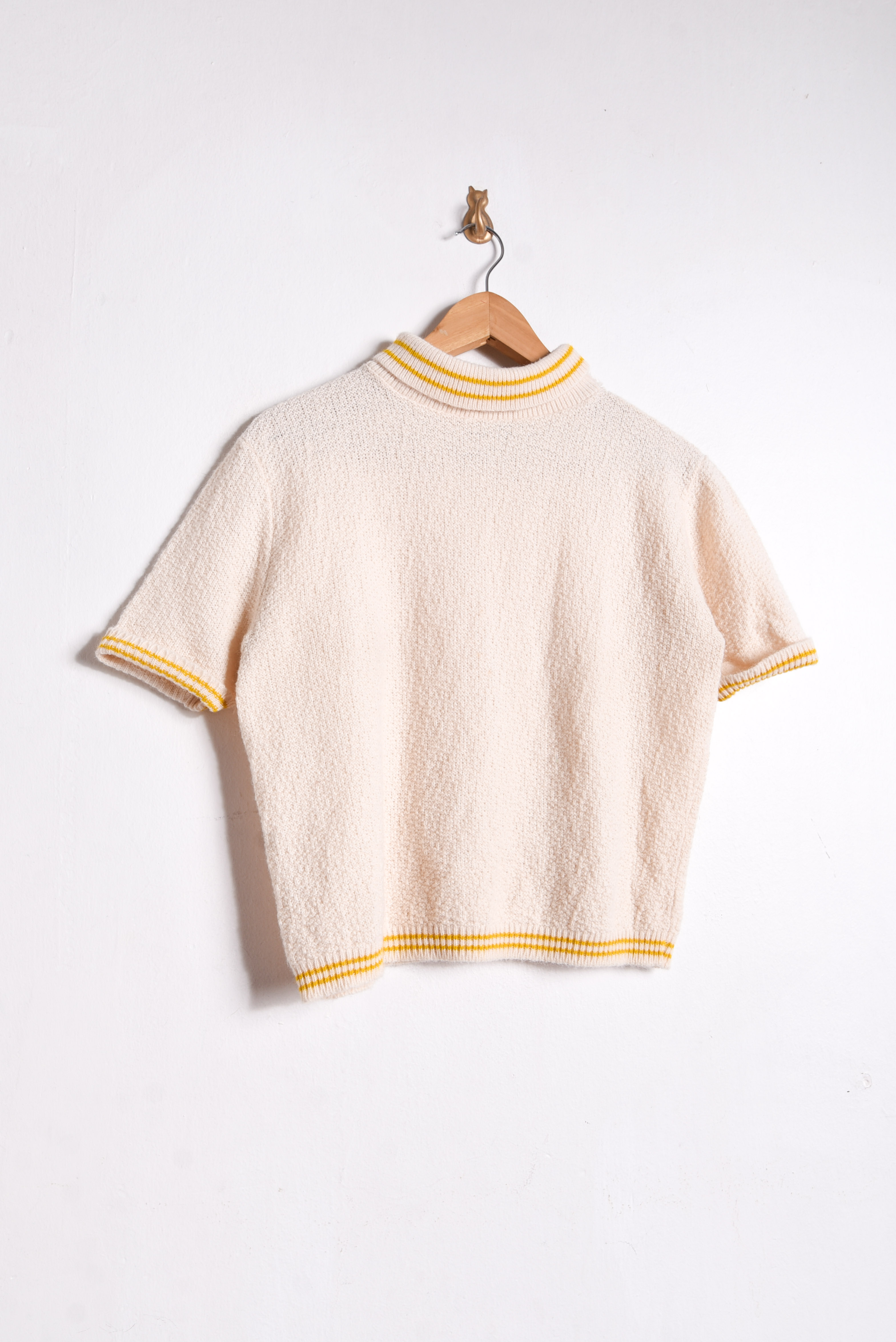 Top tejido marfil 70s