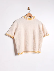 Top tejido marfil 70s
