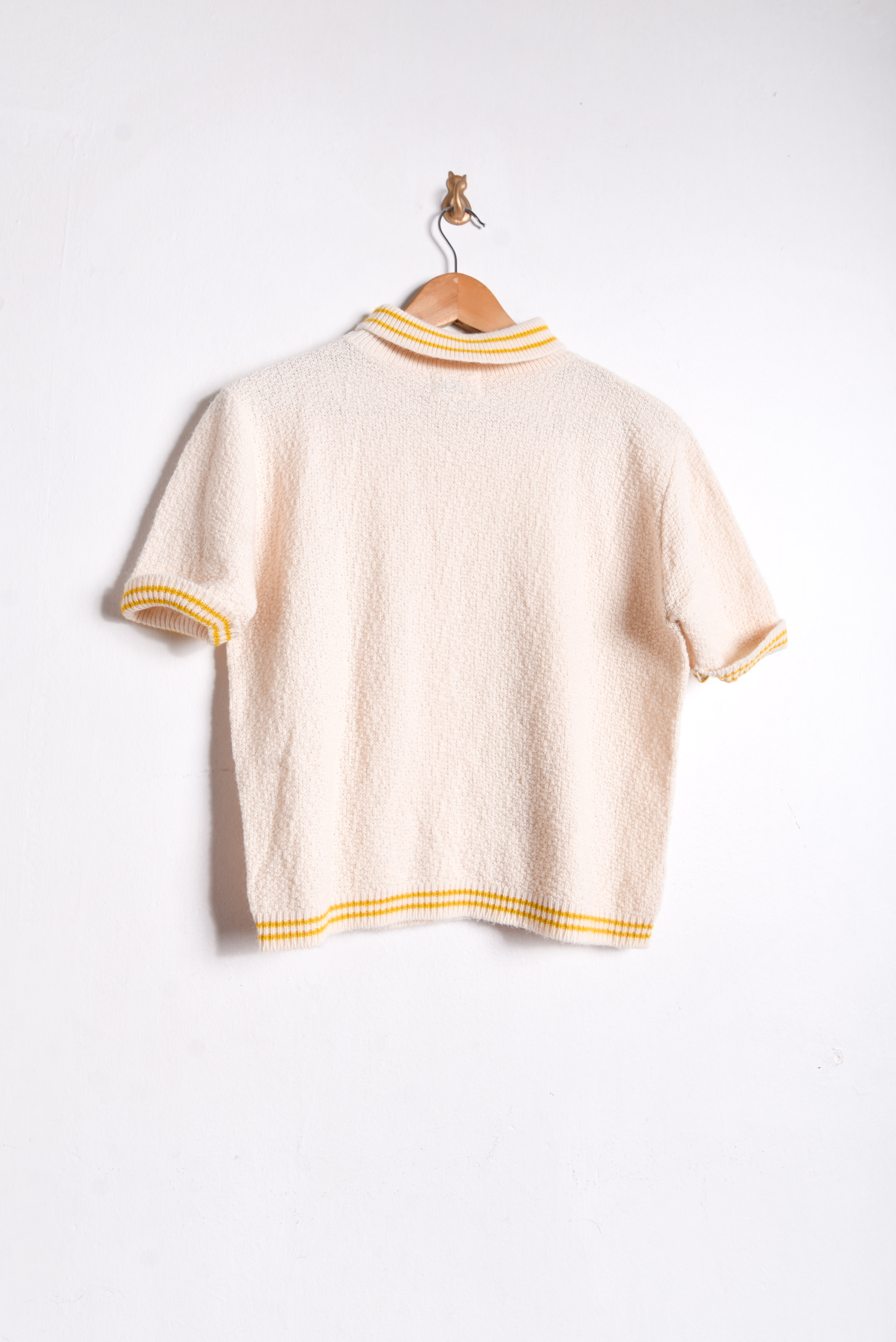 Top tejido marfil 70s