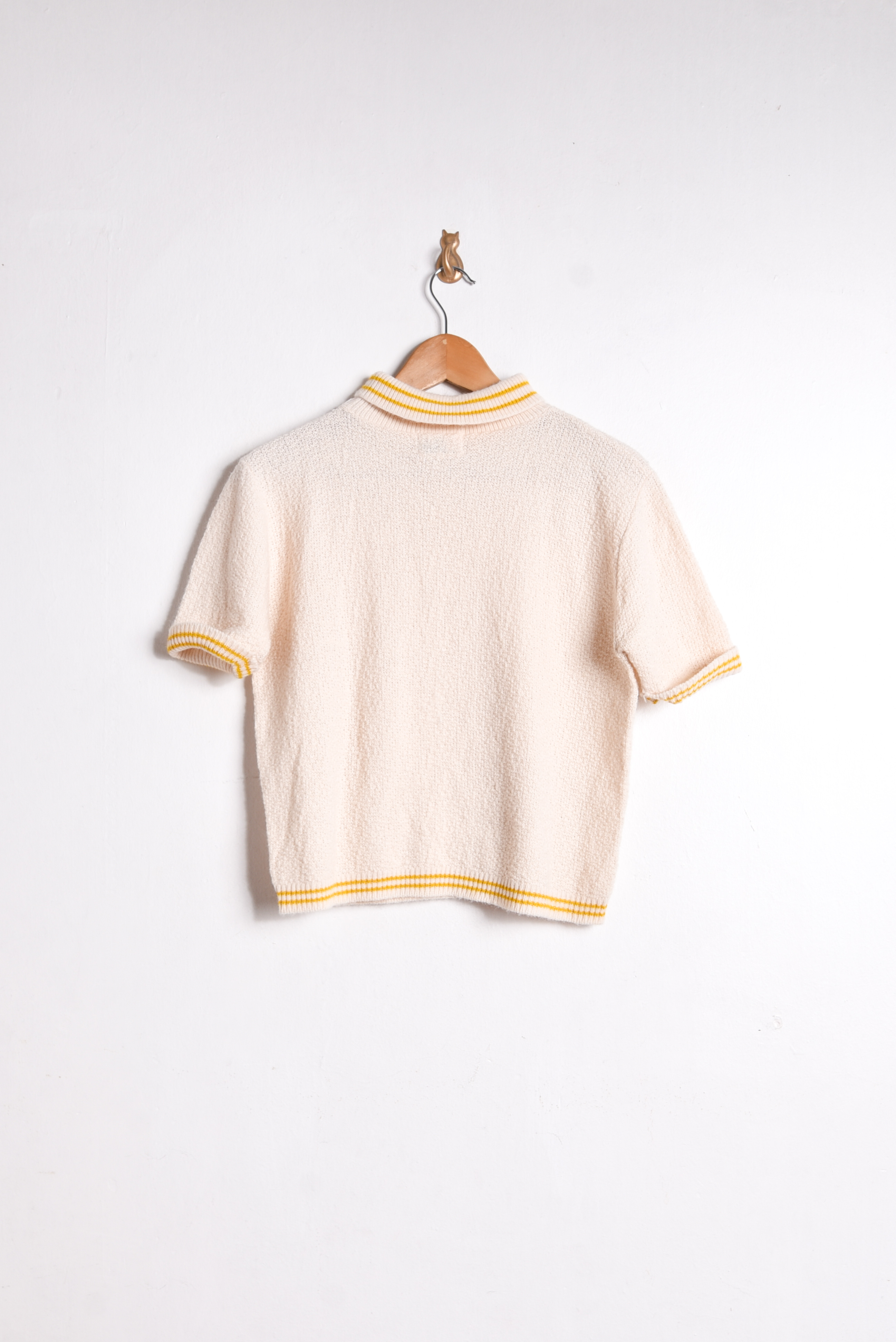 Top tejido marfil 70s