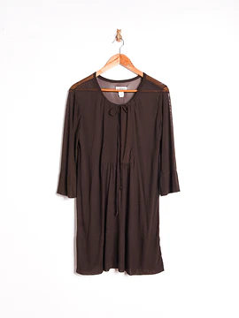 Vestido café mesh